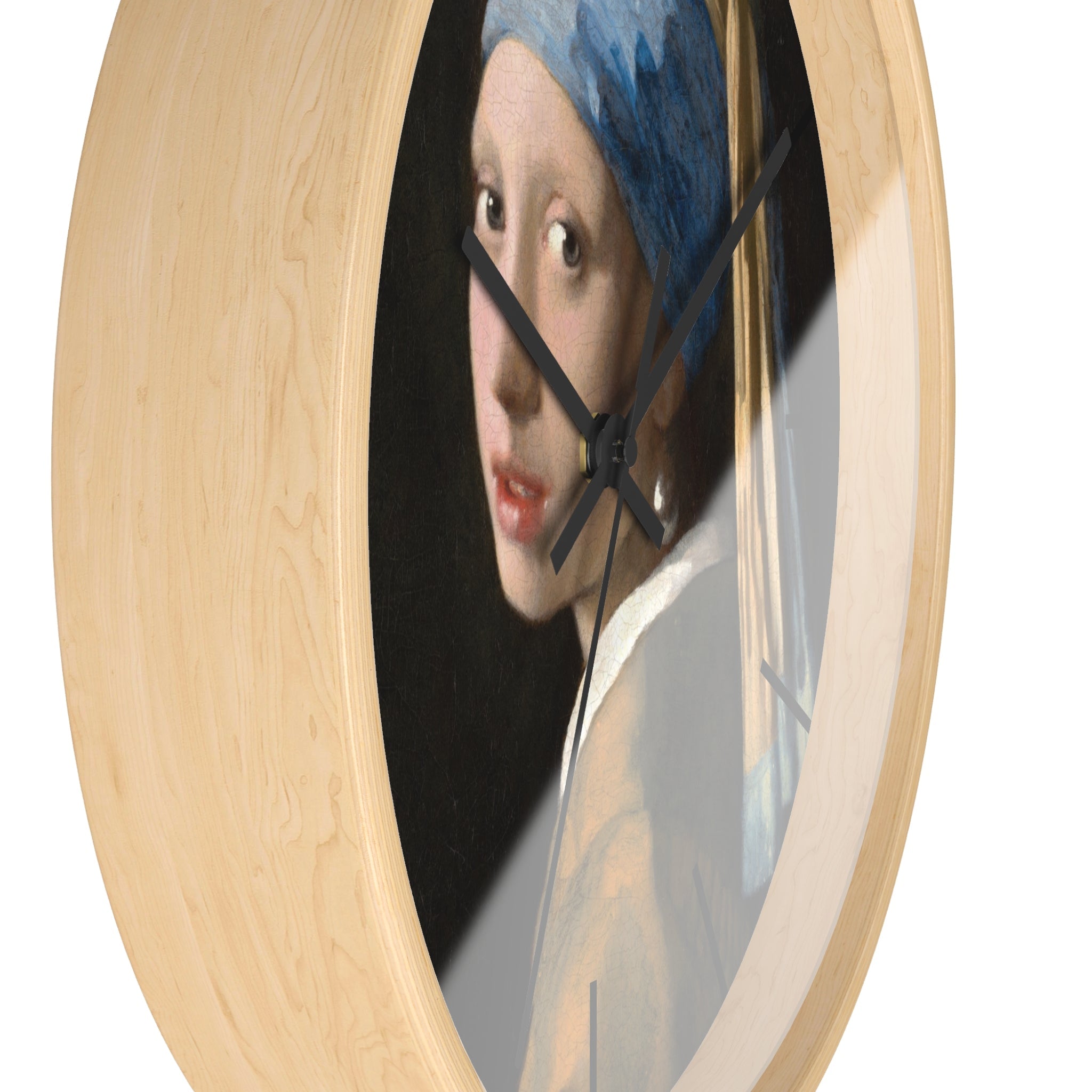 Custom Masters of Art Johannes Vermeer Girl with a Pearl Earring Premium Wall Clock - POPvault