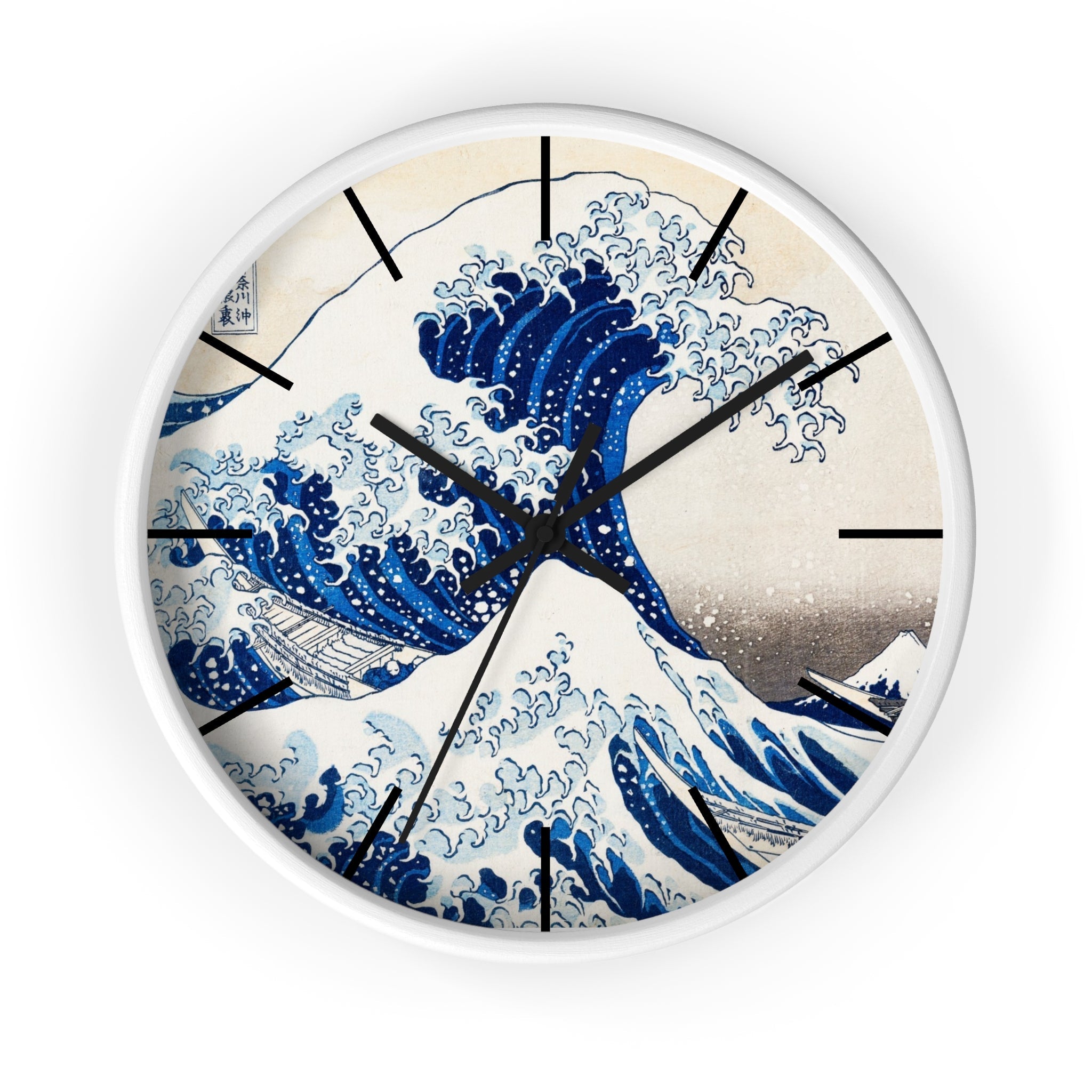 Custom Masters of Art Katsushika Hokusai Under the Wave off Kanagawa Premium Wall Clock - POPvault