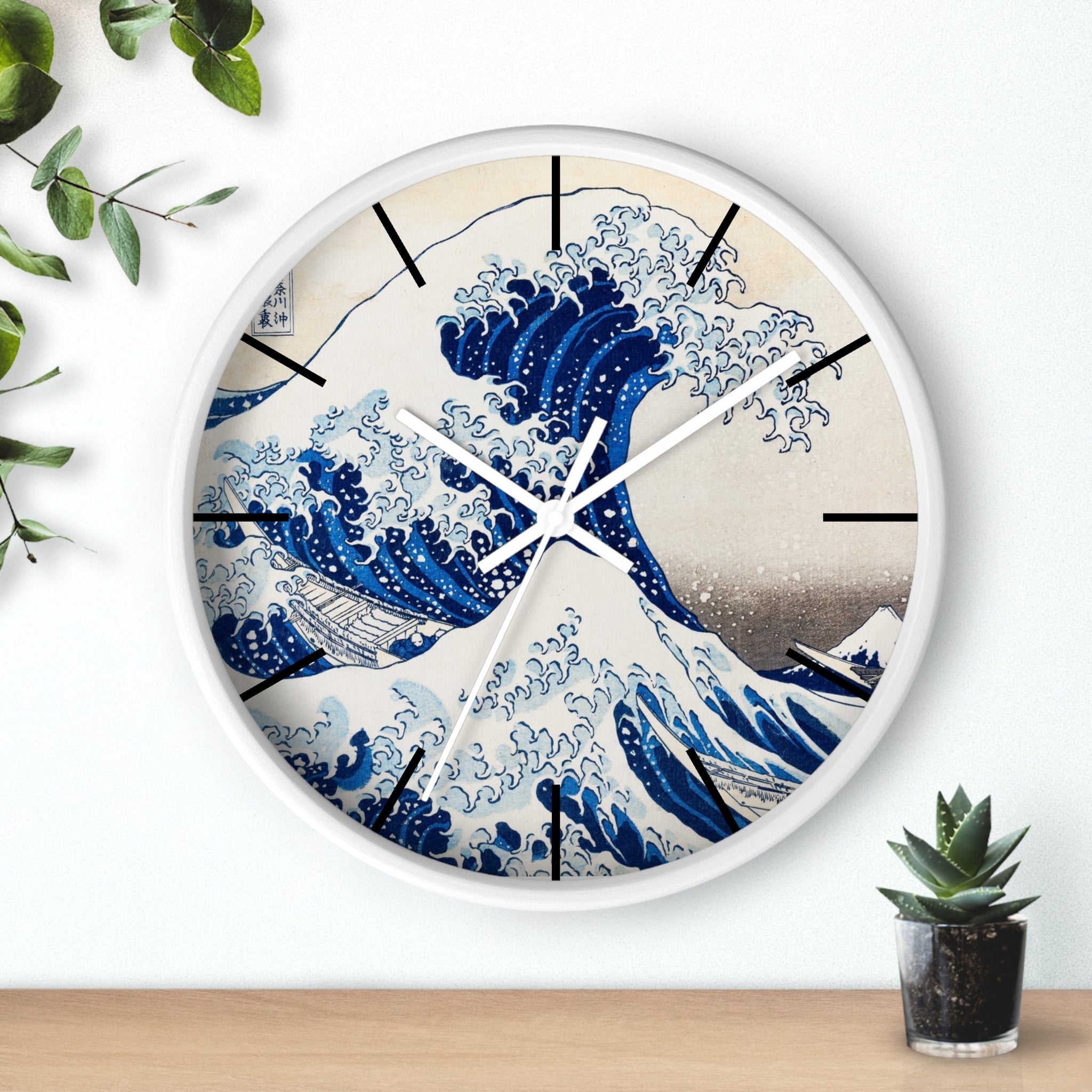 Custom Masters of Art Katsushika Hokusai Under the Wave off Kanagawa Premium Wall Clock - POPvault