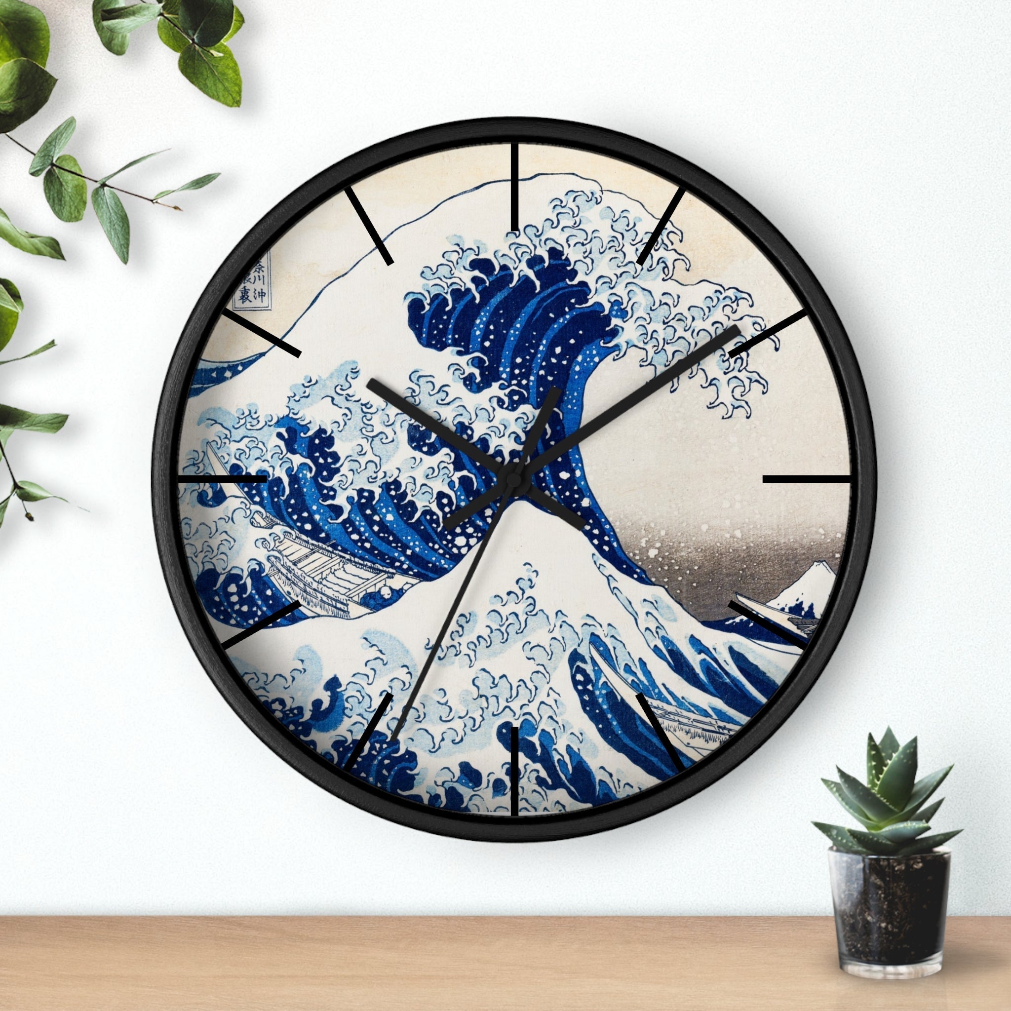 Custom Masters of Art Katsushika Hokusai Under the Wave off Kanagawa Premium Wall Clock - POPvault