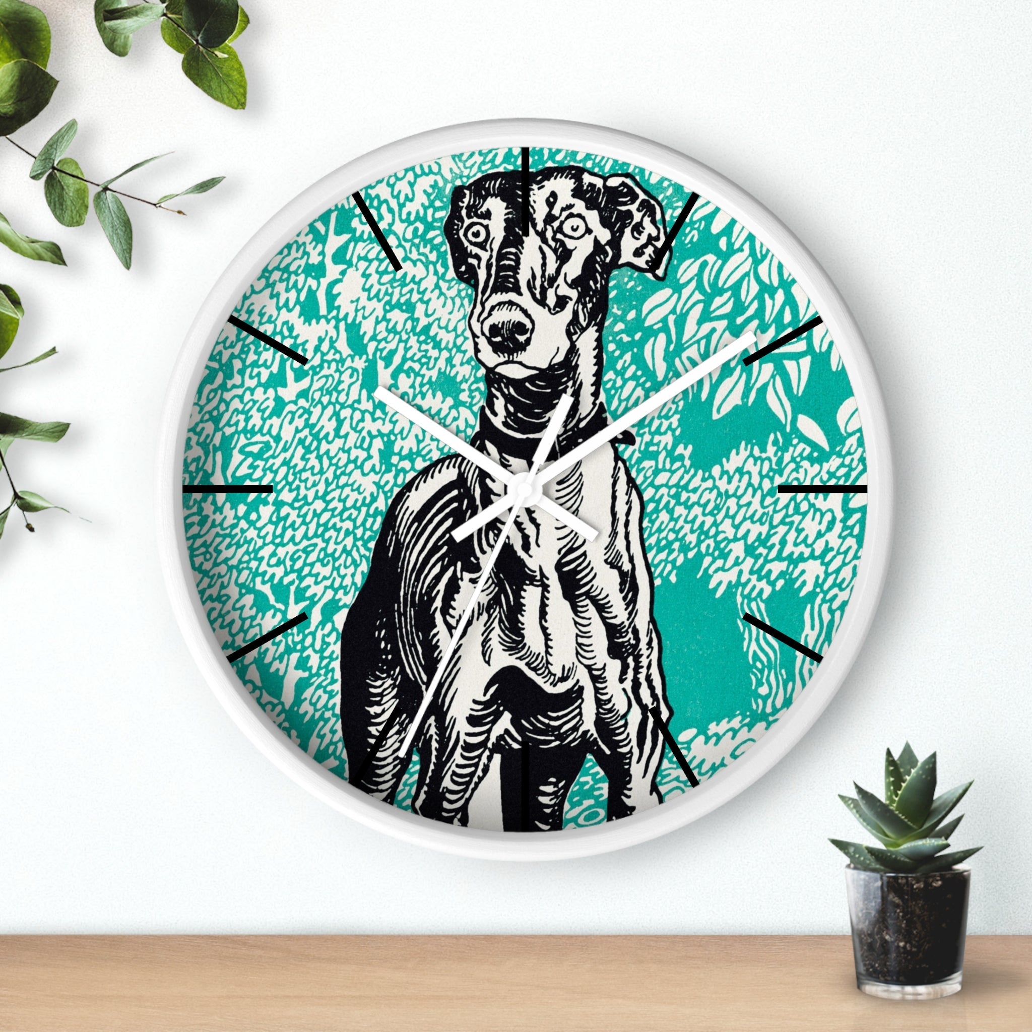 Custom Masters of Art Moriz Jung Greyhound Premium Wall Clock - POPvault