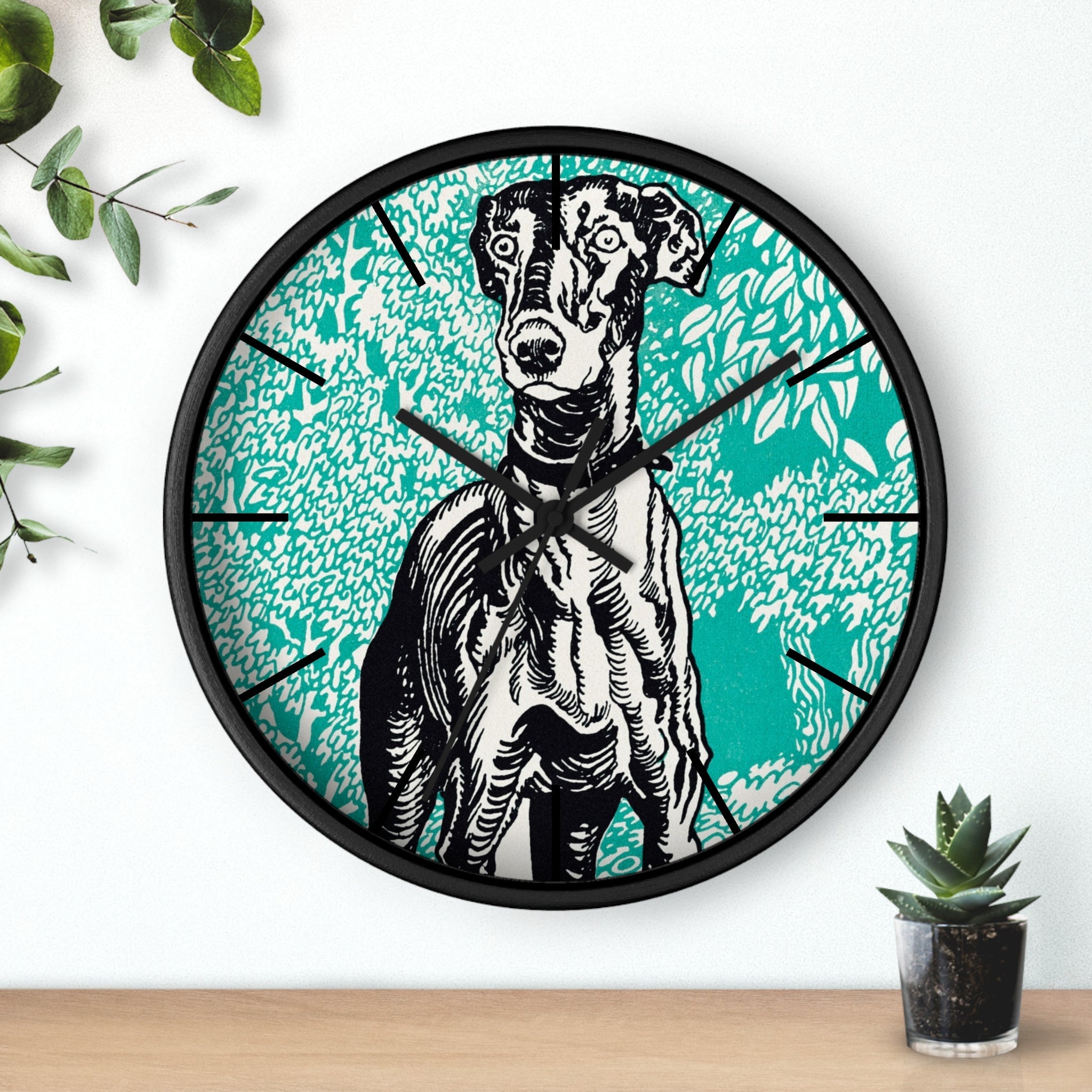 Custom Masters of Art Moriz Jung Greyhound Premium Wall Clock - POPvault