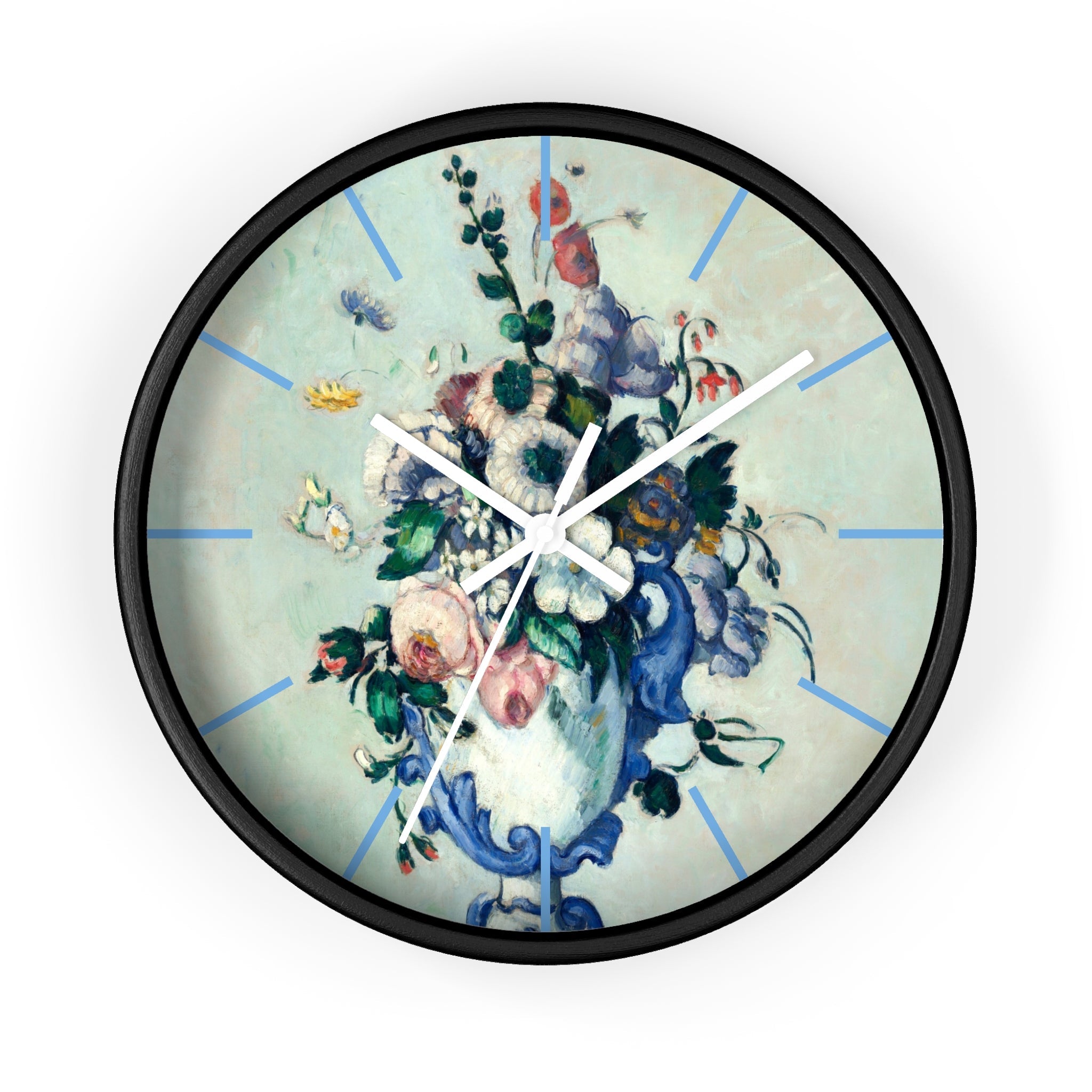 Custom Masters of Art Paul Cézanne Rococo Vase Premium Wall Clock - POPvault