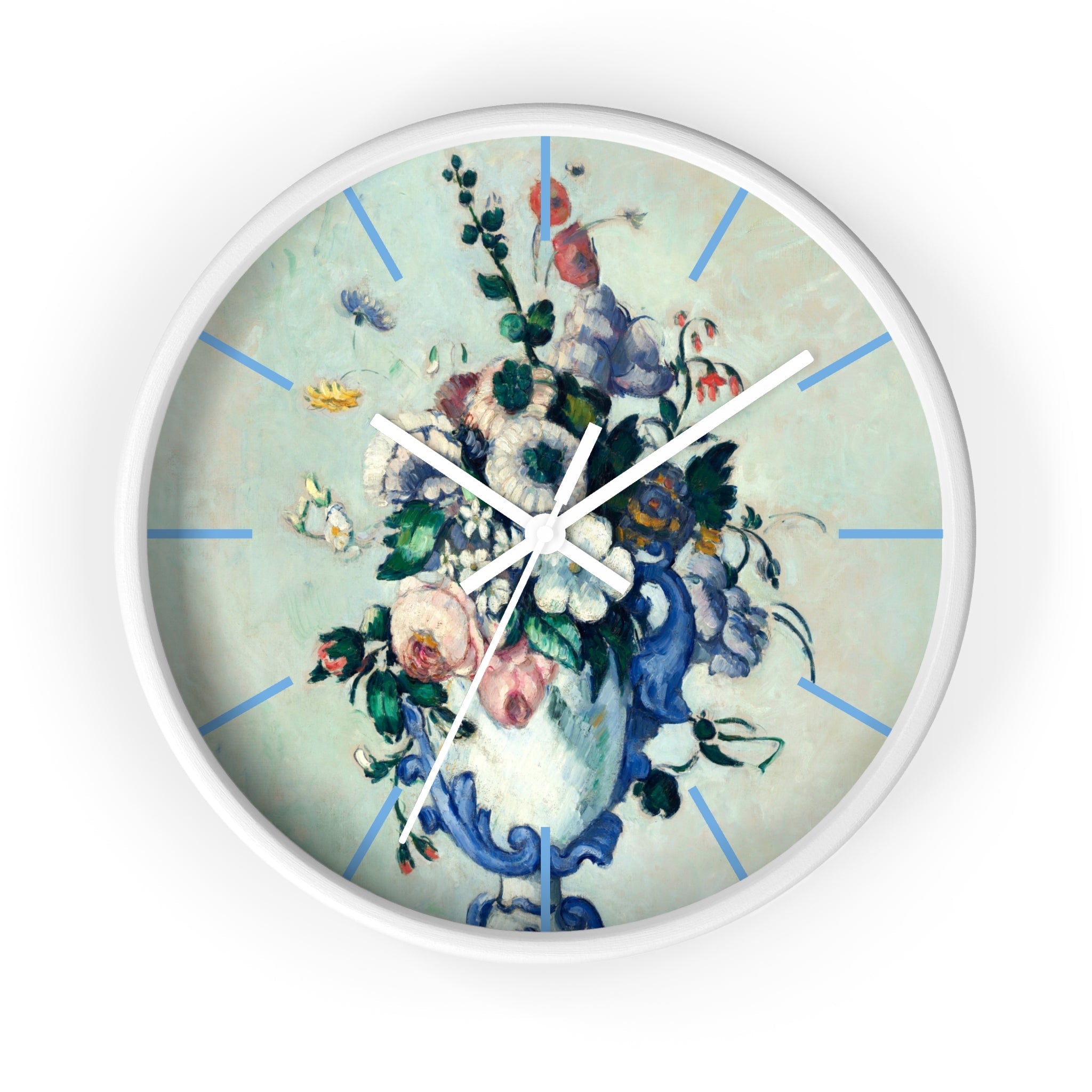 Custom Masters of Art Paul Cézanne Rococo Vase Premium Wall Clock - POPvault