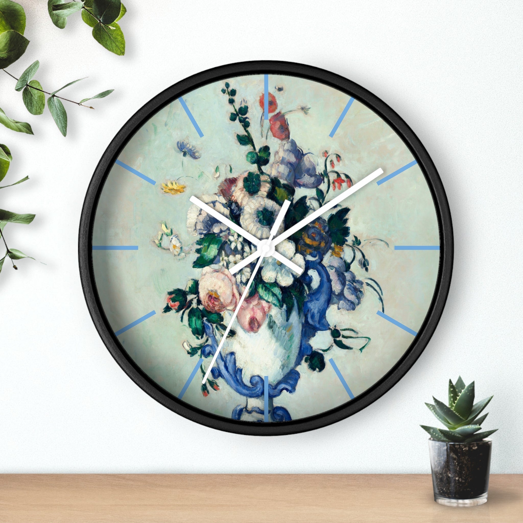 Custom Masters of Art Paul Cézanne Rococo Vase Premium Wall Clock - POPvault