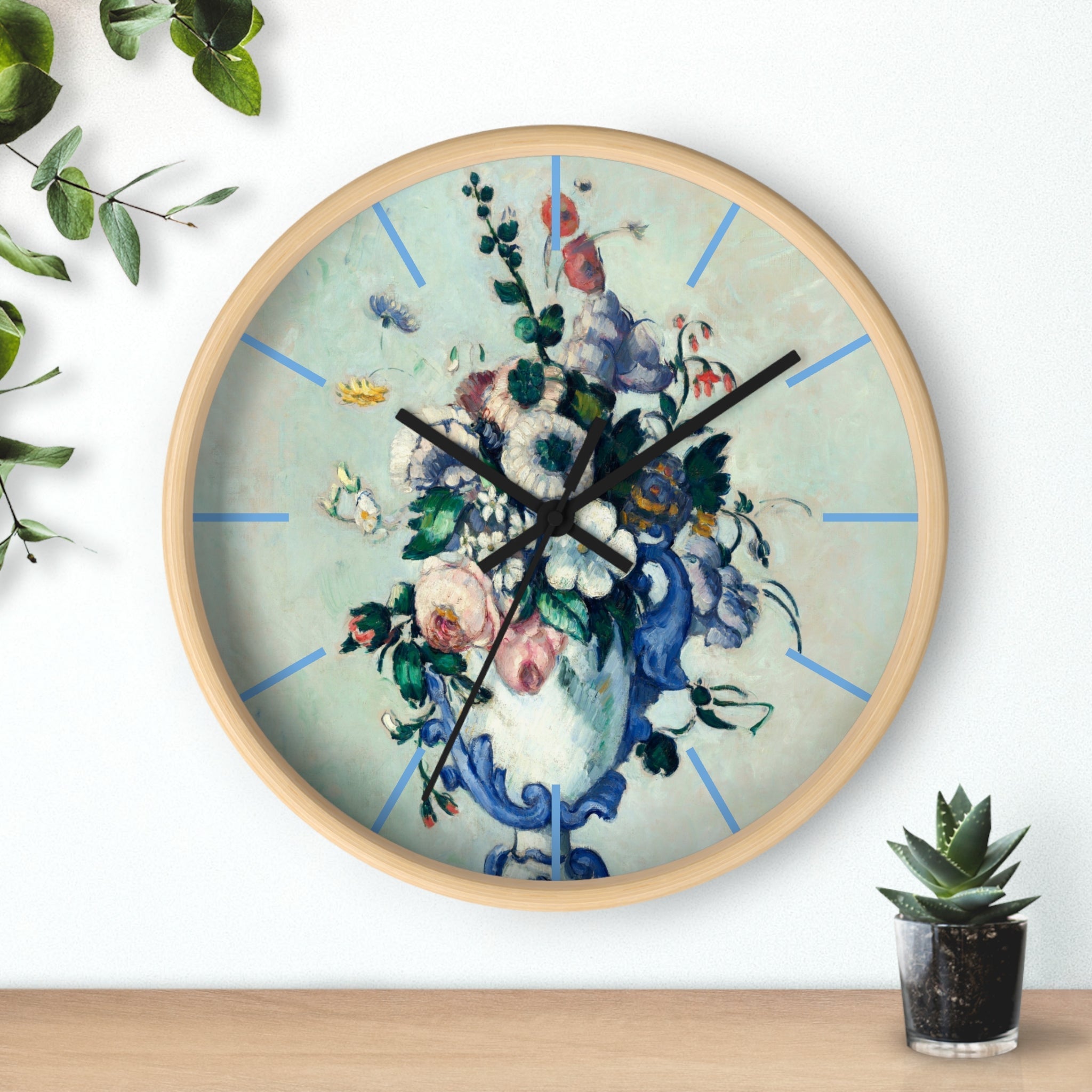 Custom Masters of Art Paul Cézanne Rococo Vase Premium Wall Clock - POPvault