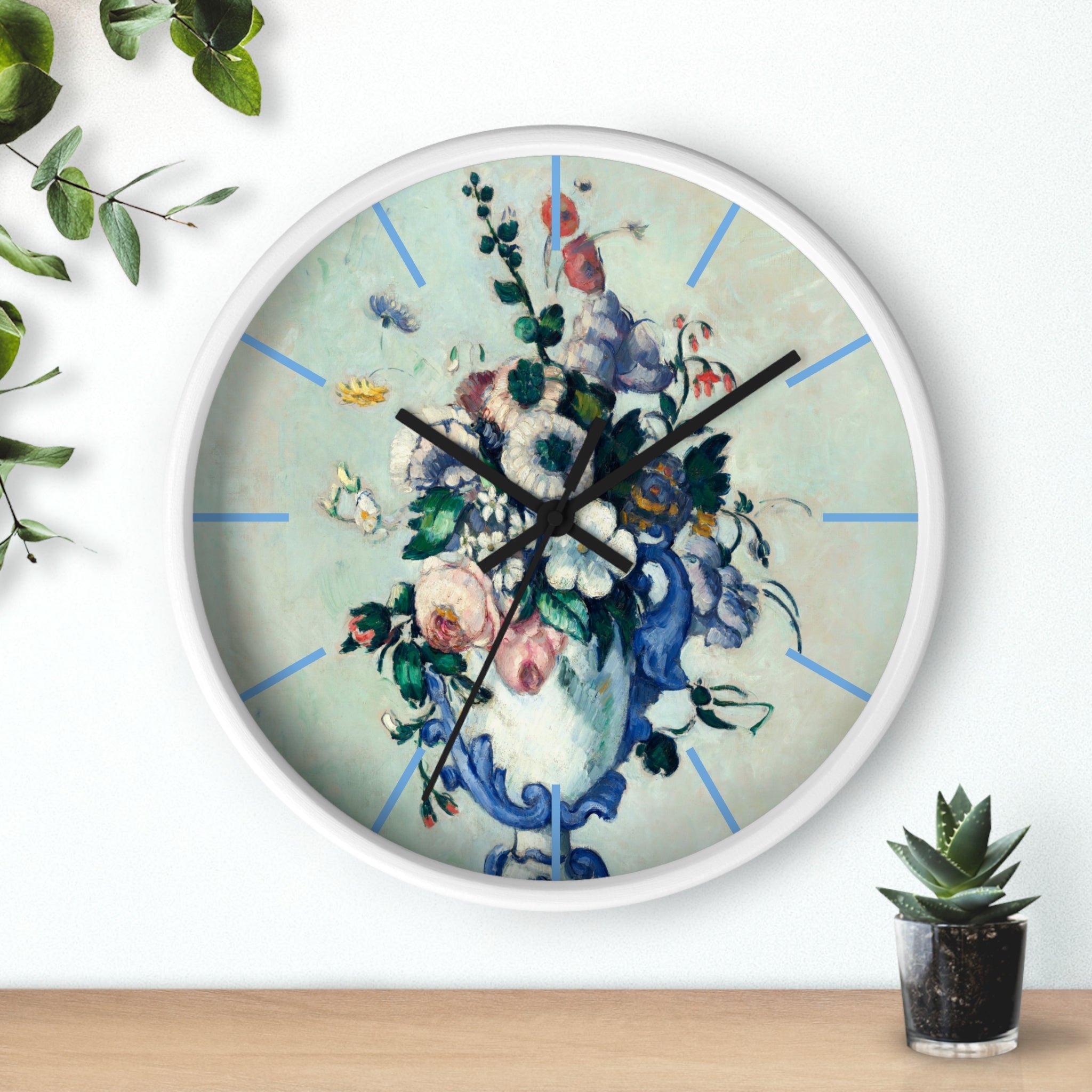 Custom Masters of Art Paul Cézanne Rococo Vase Premium Wall Clock - POPvault