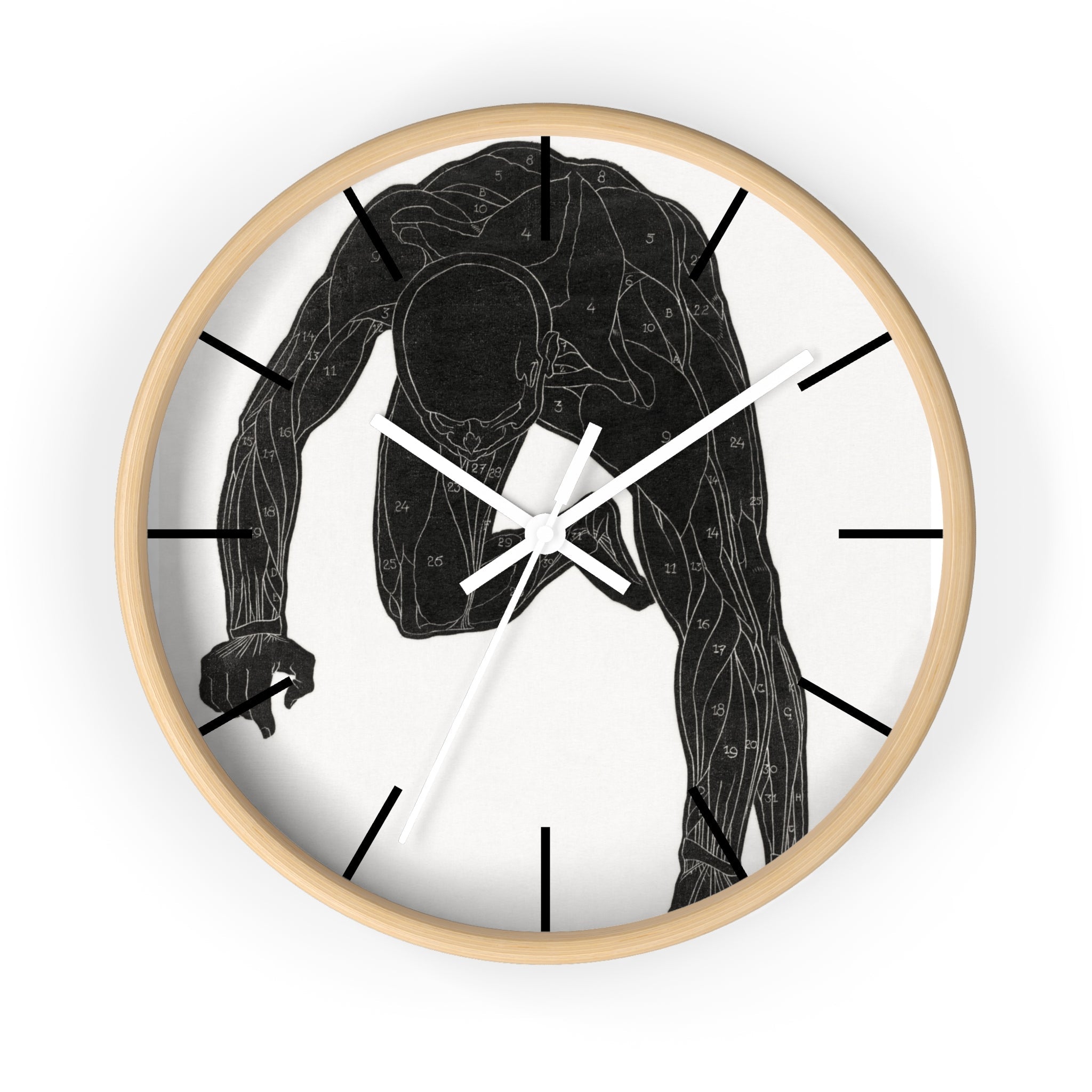 Custom Masters of Art Reijer Stolk Anatomical Study of a Man Premium Wall Clock - POPvault