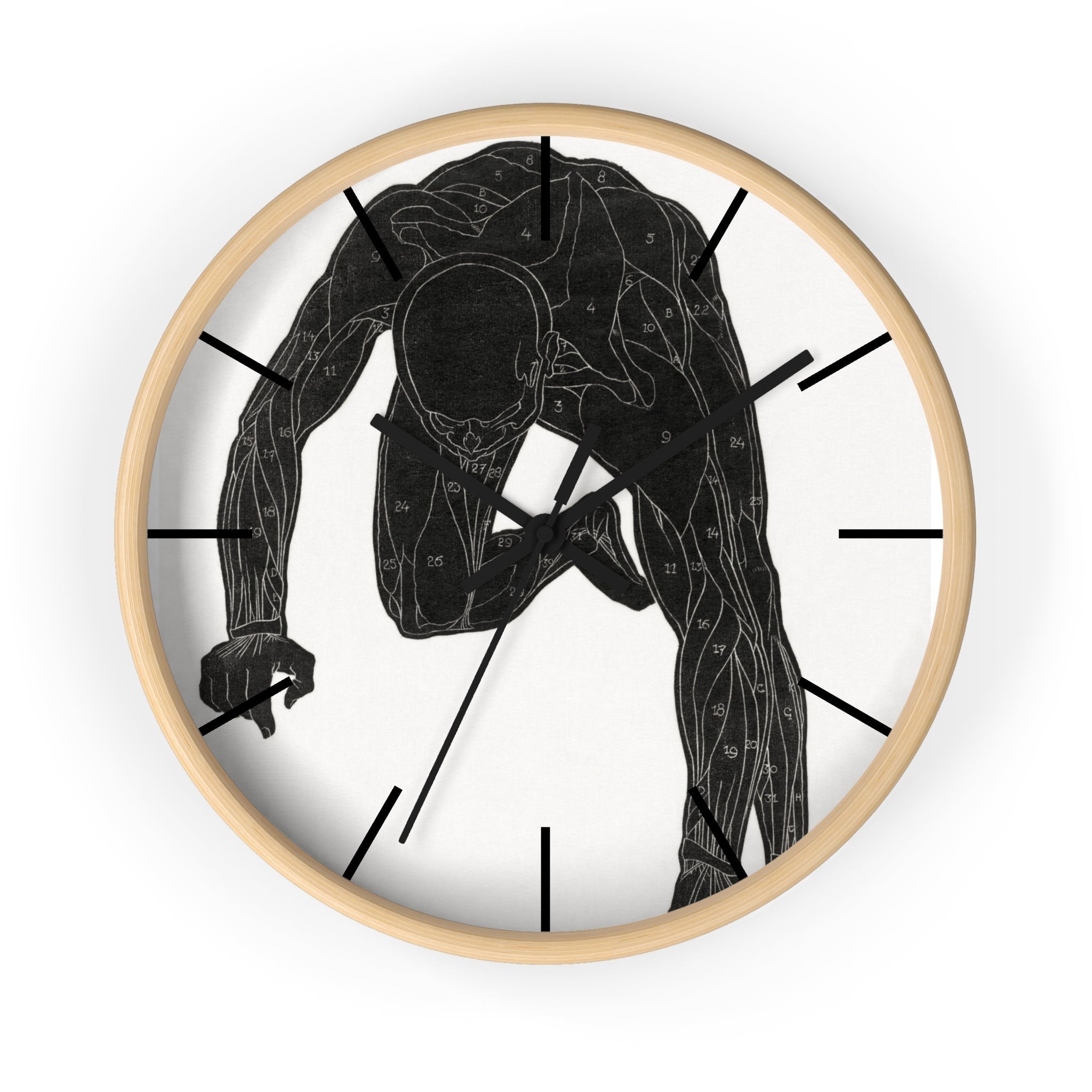 Custom Masters of Art Reijer Stolk Anatomical Study of a Man Premium Wall Clock - POPvault