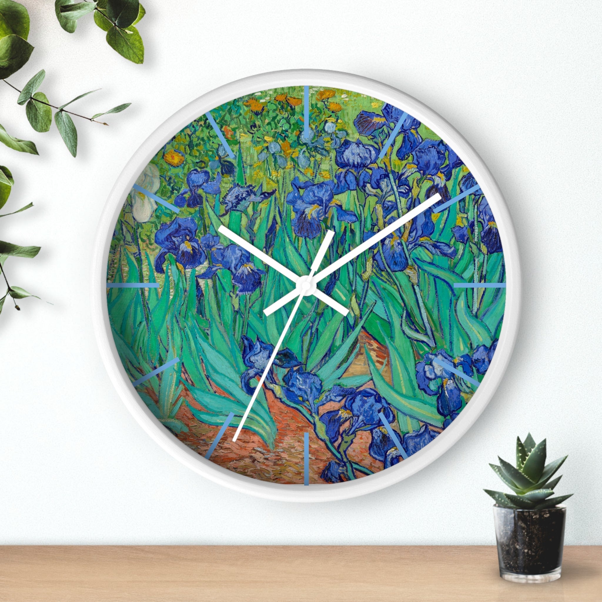 Custom Masters of Art Van Gogh Irises Premium Wall Clock - POPvault