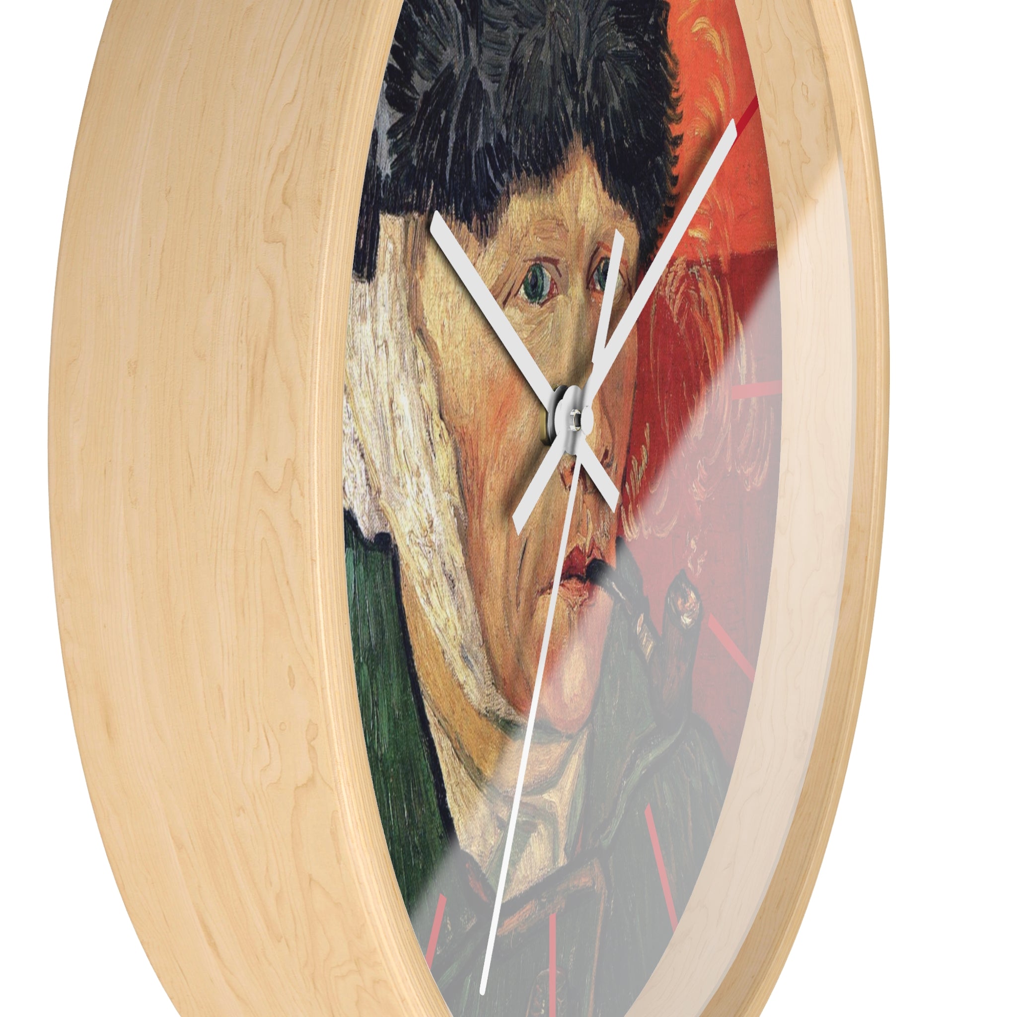 Custom Masters of Art Vincent van Gogh Self - Portrait with Bandaged Ear and Pipe Premium Wall Clock - POPvault