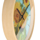 Custom Masters of Art Vincent van Gogh Vase with Three Sunflowers Premium Wall Clock - POPvault