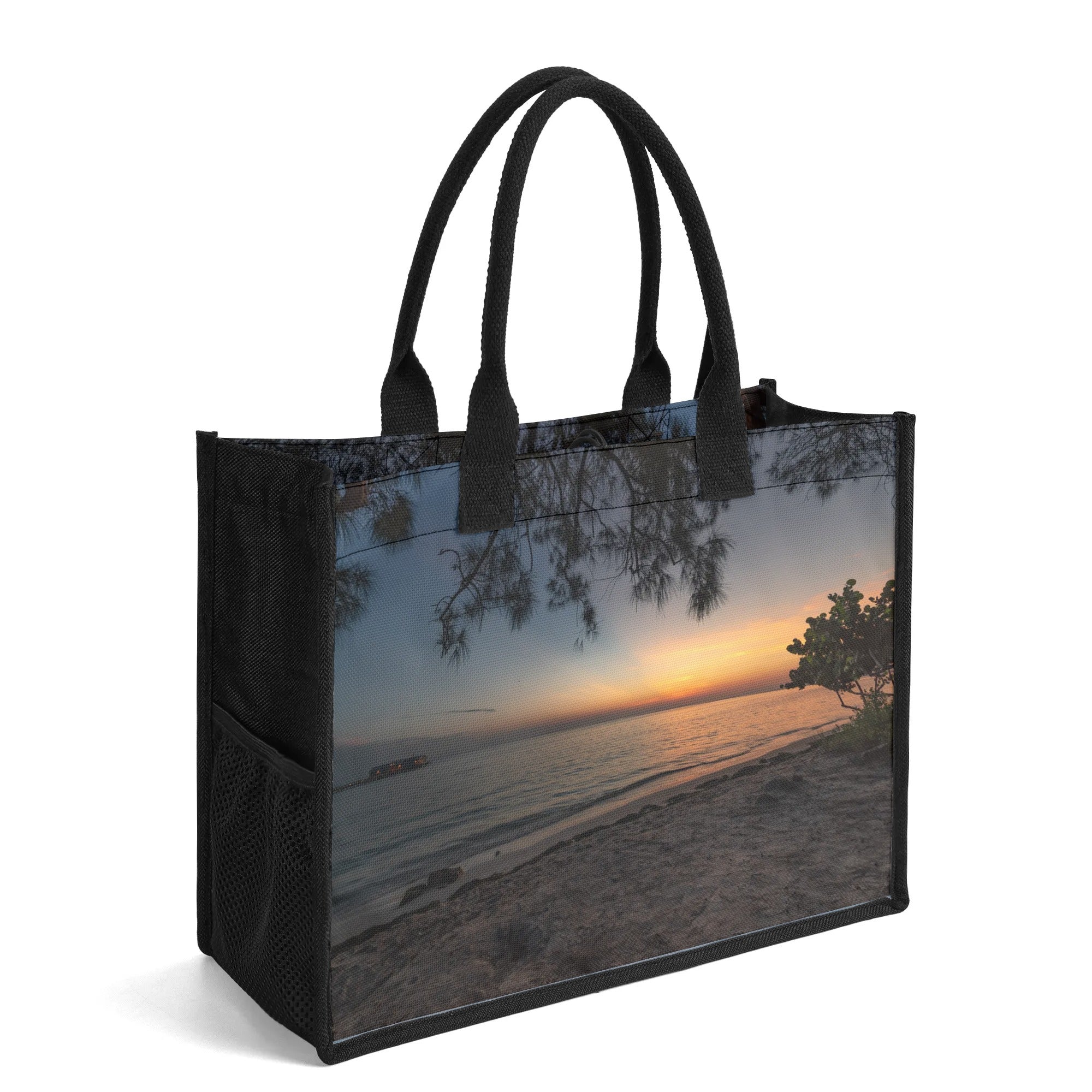 Custom Beach Life Beach Vistas Anna Marie Island 3 Premium All-Over Print Canvas Tote Bag - POPvault - Bags - Beach - beach bag