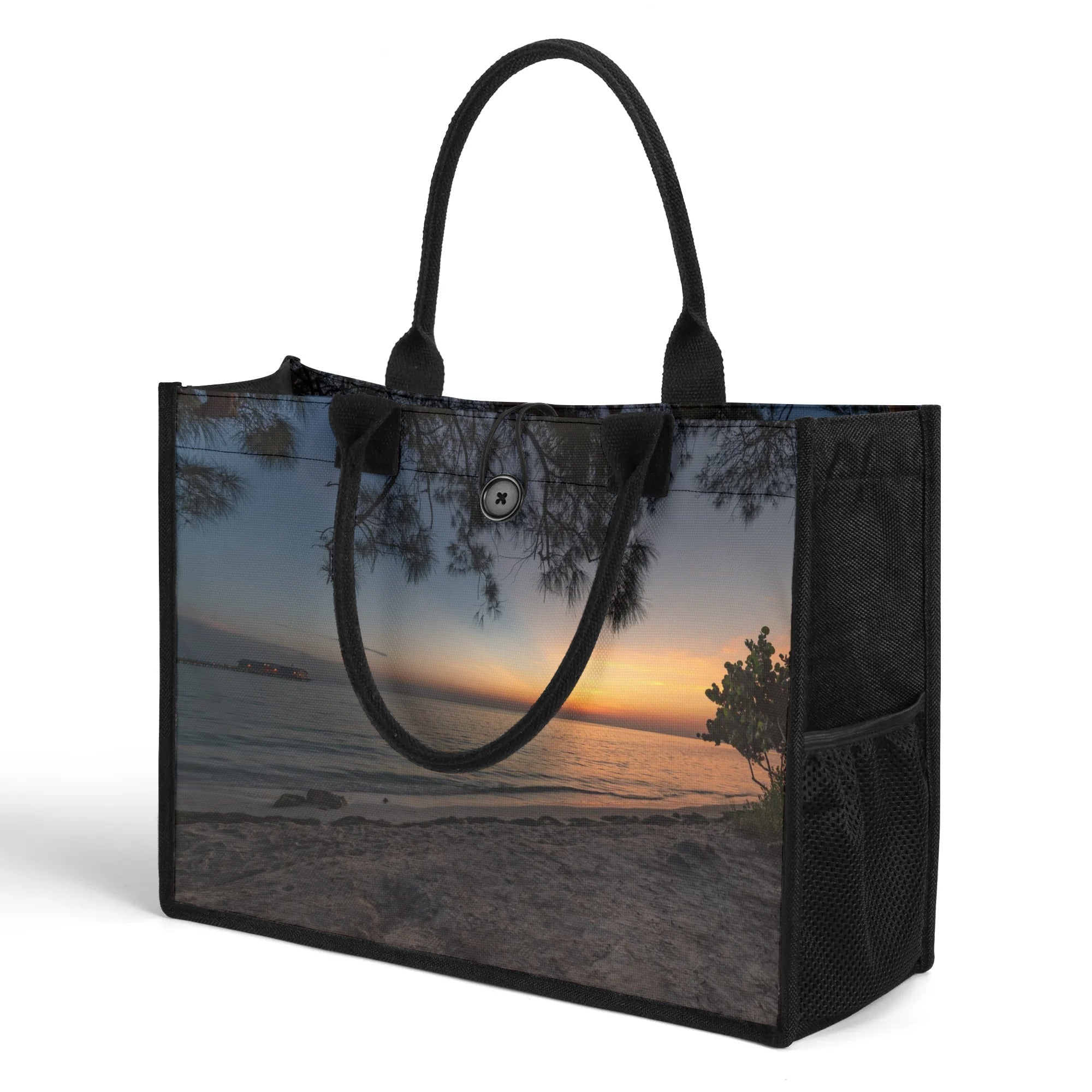 Custom Beach Life Vistas Anna Marie Island 3 Premium All - Over Print Canvas Tote Bag - POPvault