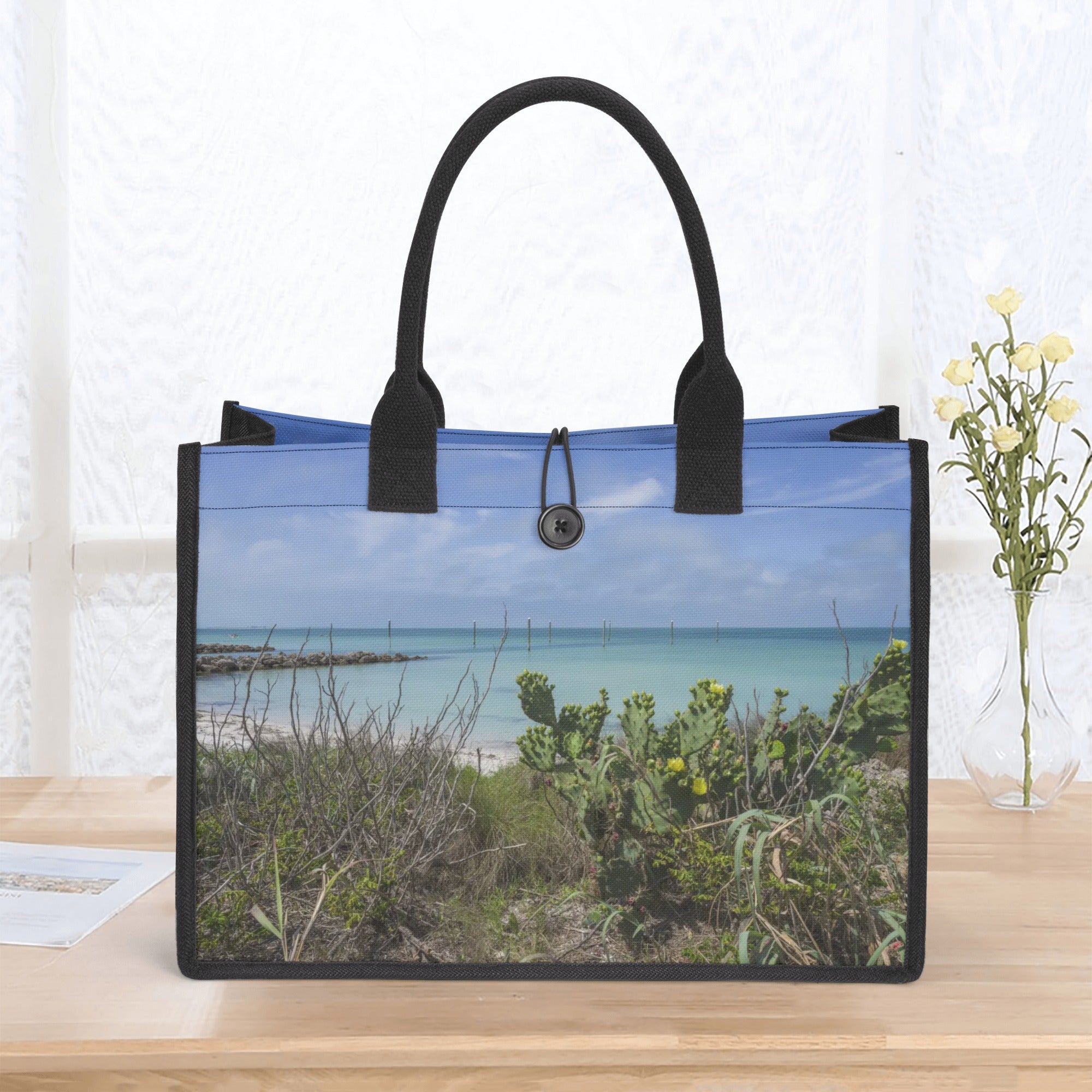 Custom Beach Life Vistas Anna Marie Island 2 Premium All - Over Print Canvas Tote Bag - POPvault