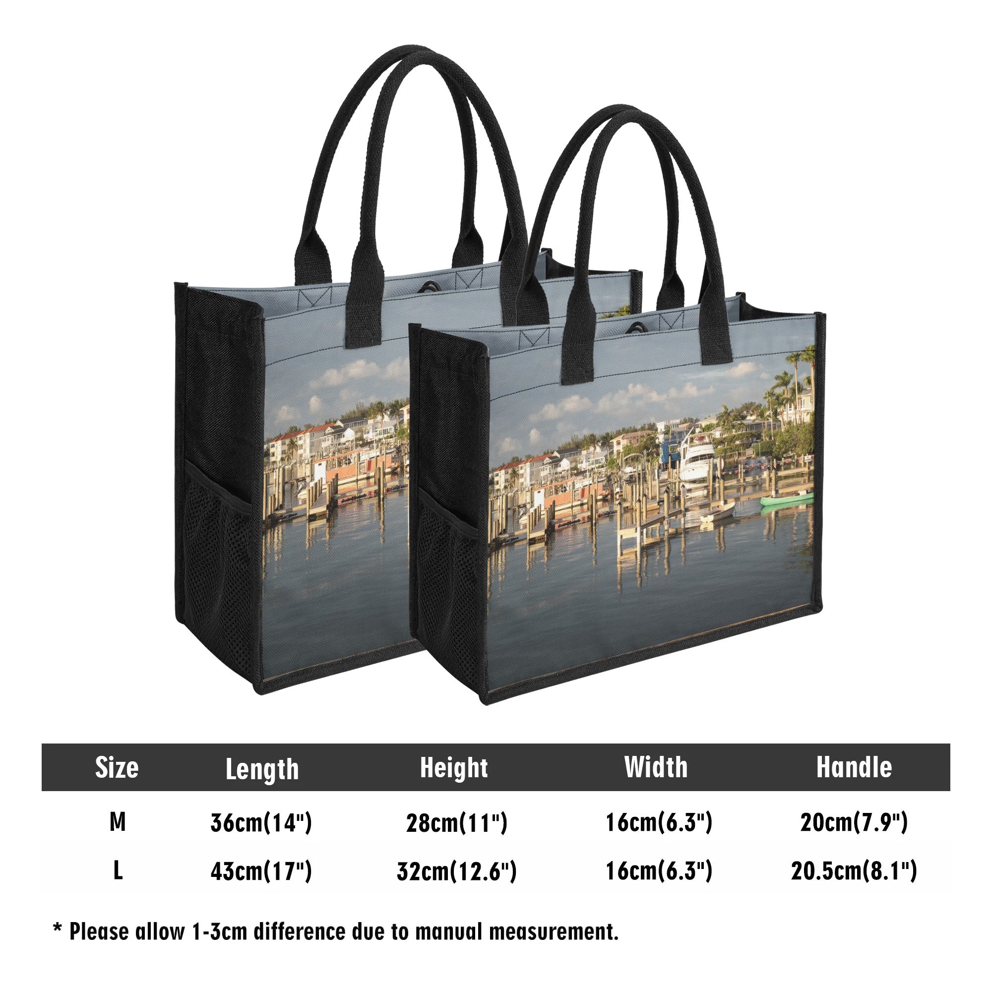 Custom Beach Life Beach Vistas Bay View Premium All-Over Print Canvas Tote Bag - POPvault - Bags - Beach - beach bag