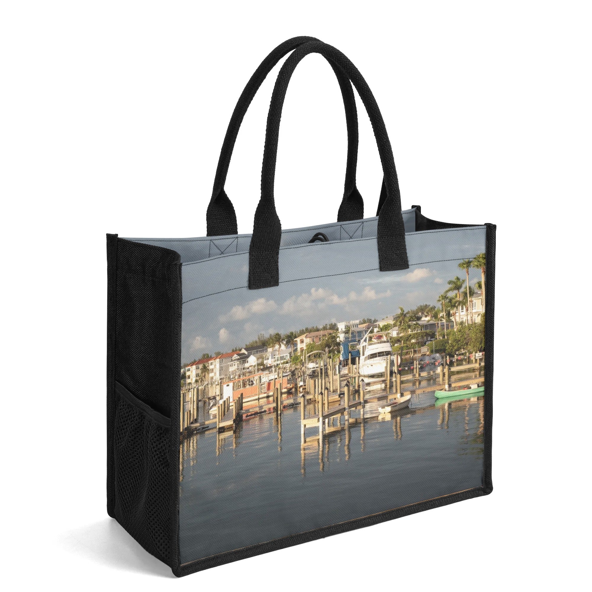 Custom Beach Life Vistas Bay View Premium All - Over Print Canvas Tote Bag - POPvault