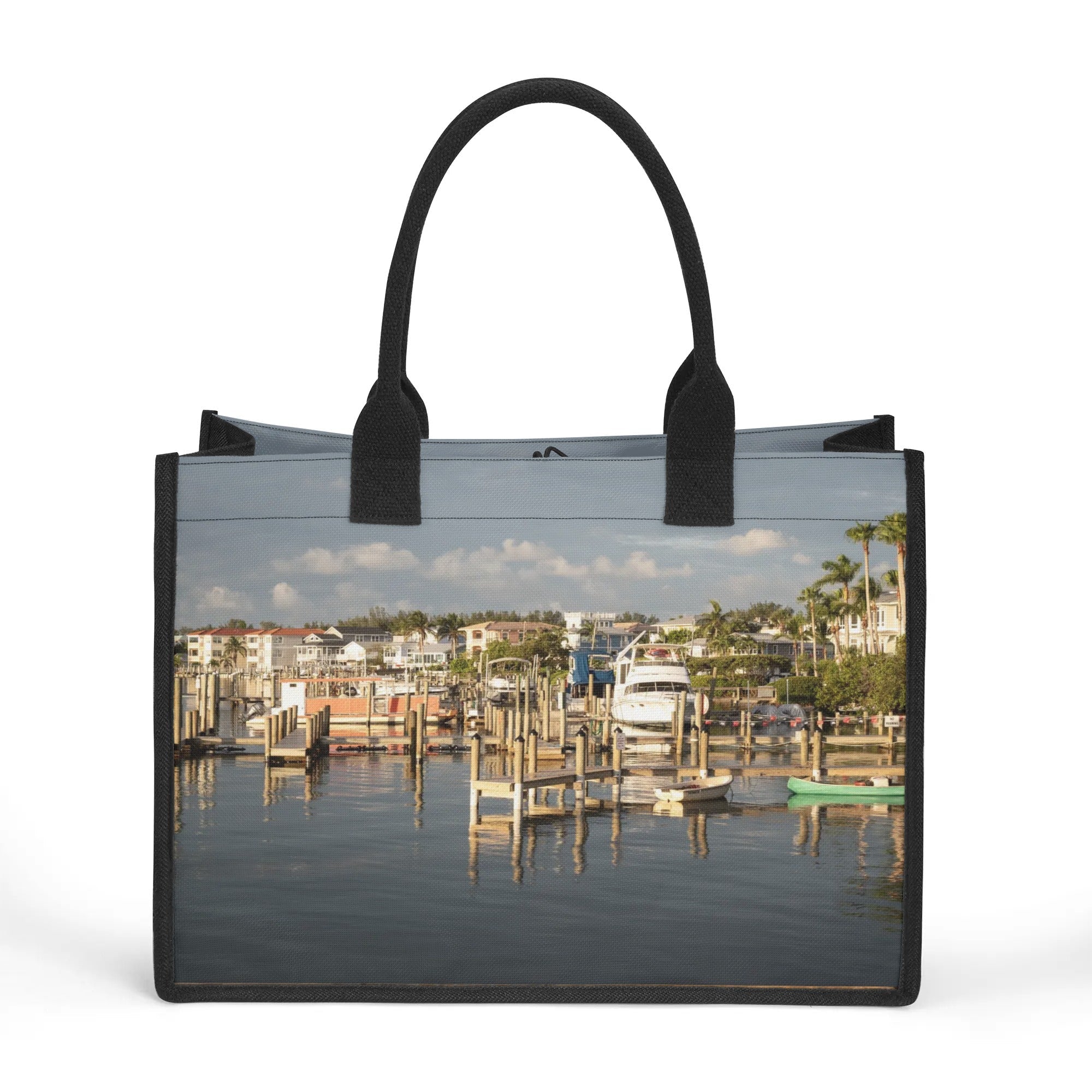 Custom Beach Life Vistas Bay View Premium All - Over Print Canvas Tote Bag - POPvault