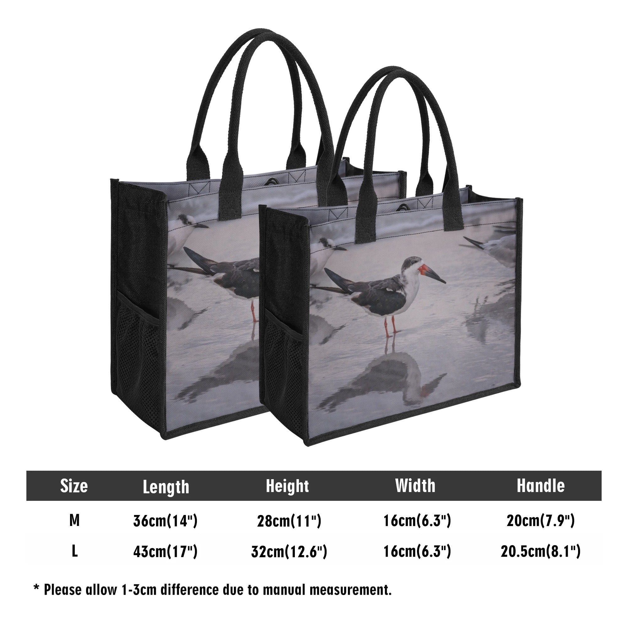 Custom Beach Life Vistas Beach Birds Premium All - Over Print Canvas Tote Bag - POPvault