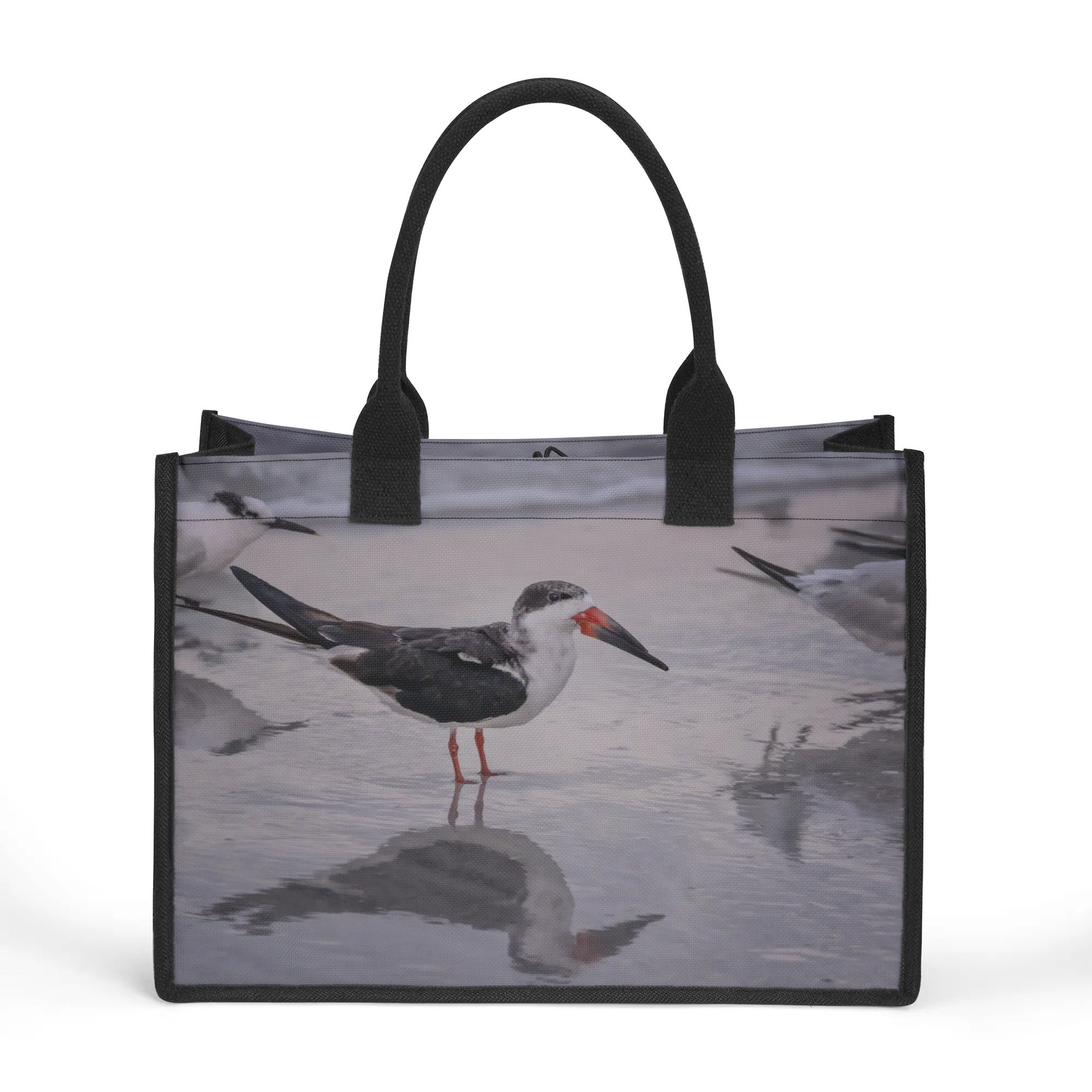 Custom Beach Life Vistas Beach Birds Premium All - Over Print Canvas Tote Bag - POPvault