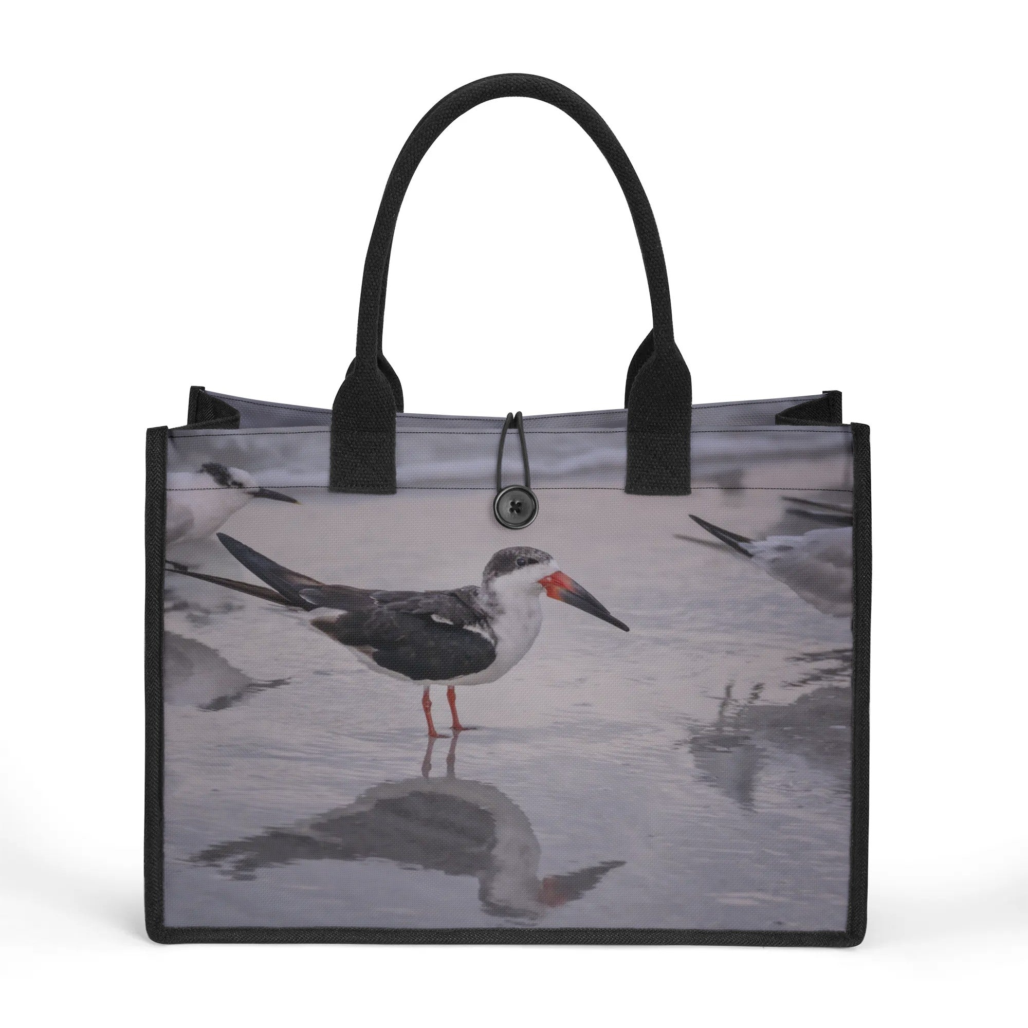 Custom Beach Life Vistas Beach Birds Premium All - Over Print Canvas Tote Bag - POPvault