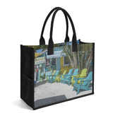 Custom Beach Life Beach Vistas Beach Chairs Premium All-Over Print Canvas Tote Bag - POPvault - Bags - Beach - beach bag