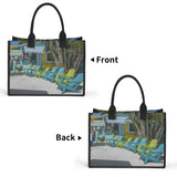 Custom Beach Life Beach Vistas Beach Chairs Premium All-Over Print Canvas Tote Bag - POPvault - Bags - Beach - beach bag