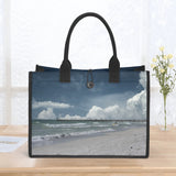 Custom Beach Life Vistas Beach Clouds Premium All - Over Print Canvas Tote Bag - POPvault