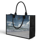 Custom Beach Life Vistas Beach Clouds Premium All - Over Print Canvas Tote Bag - POPvault