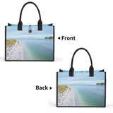 Custom Beach Life Vistas Beach Cross Premium All - Over Print Canvas Tote Bag - POPvault