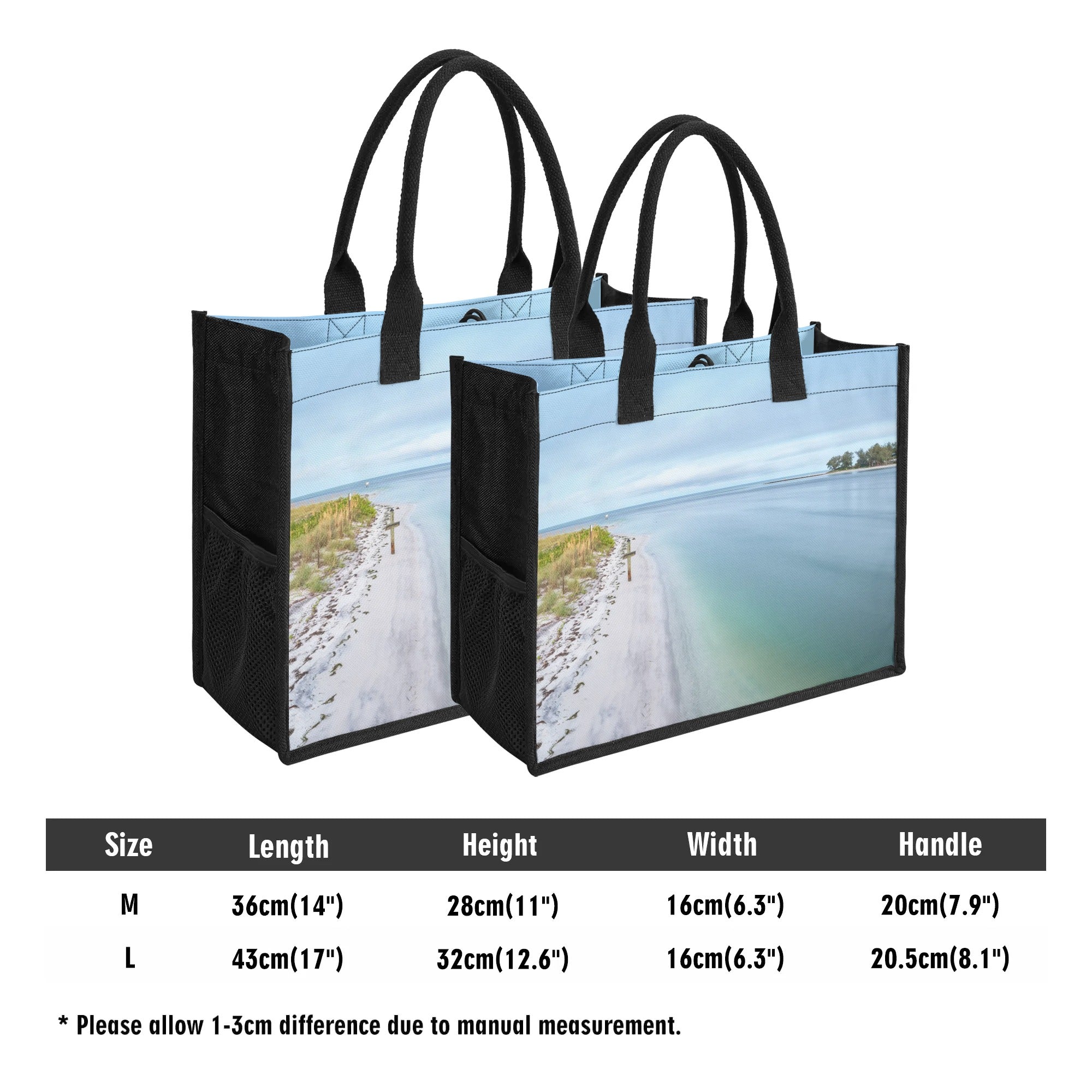 Custom Beach Life Vistas Beach Cross Premium All - Over Print Canvas Tote Bag - POPvault