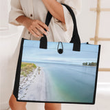 Custom Beach Life Vistas Beach Cross Premium All - Over Print Canvas Tote Bag - POPvault