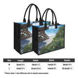 Custom Beach Life Vistas Beach Flowers Premium All - Over Print Canvas Tote Bag - POPvault