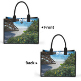 Custom Beach Life Vistas Beach Flowers Premium All - Over Print Canvas Tote Bag - POPvault