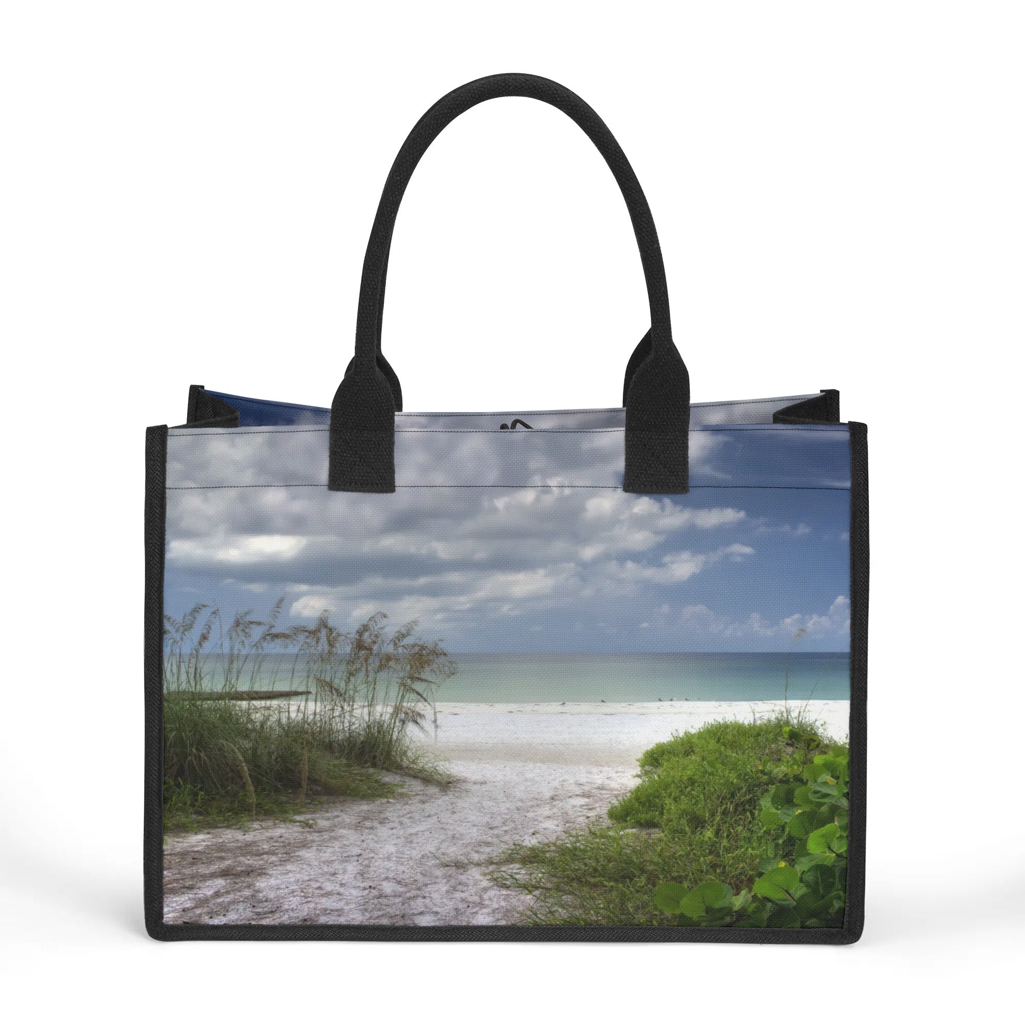 Custom Beach Life Vistas Beach Walk Premium All - Over Print Canvas Tote Bag - POPvault