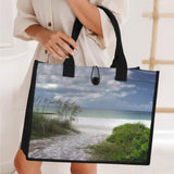 Custom Beach Life Vistas Beach Walk Premium All - Over Print Canvas Tote Bag - POPvault