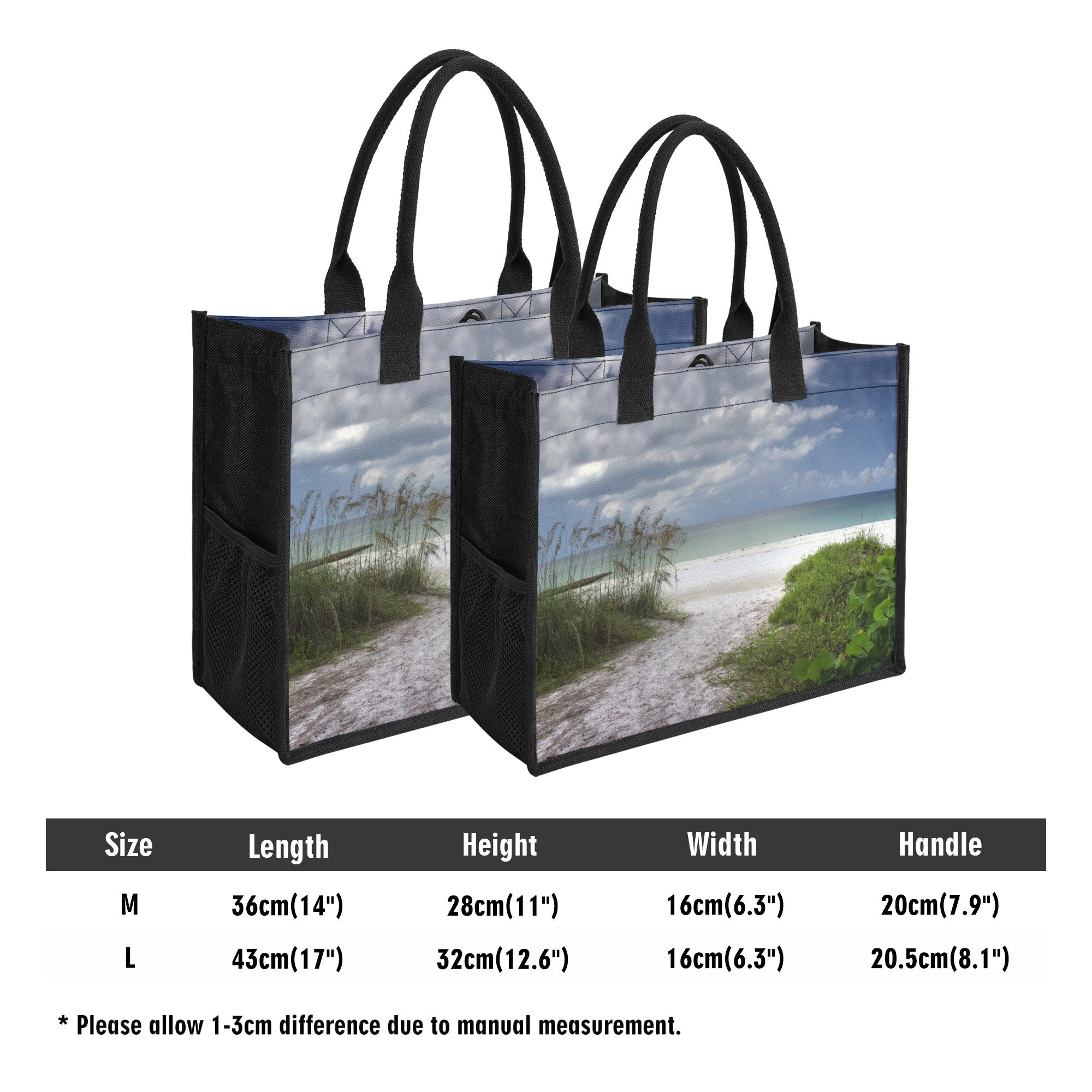 Custom Beach Life Vistas Beach Walk Premium All - Over Print Canvas Tote Bag - POPvault