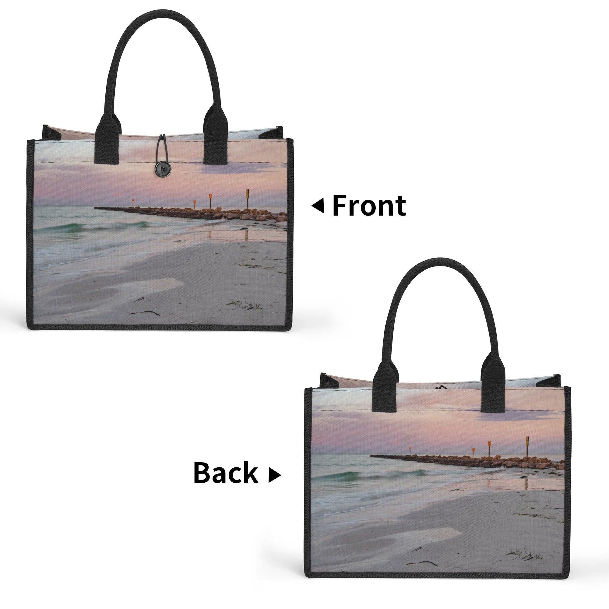 Custom Beach Life Vistas Beautiful Morning 2 Premium All - Over Print Canvas Tote Bag - POPvault