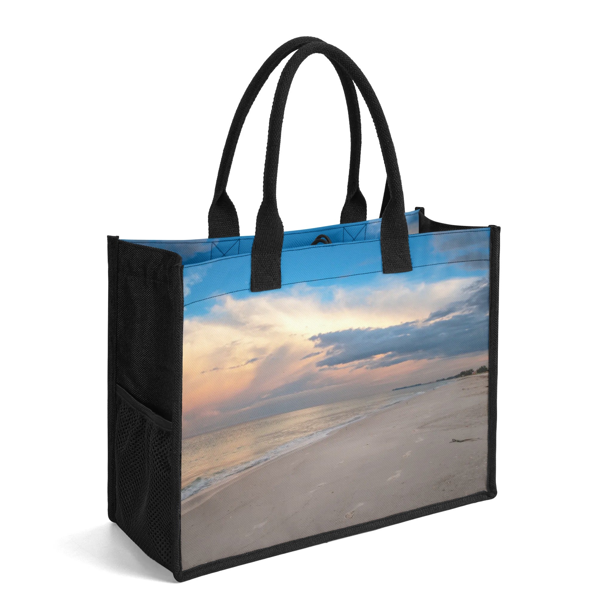 Custom Beach Life Vistas Beautiful Morning Premium All - Over Print Canvas Tote Bag - POPvault