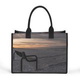 Custom Beach Life Vistas Bench at Sunrise Premium All - Over Print Canvas Tote Bag - POPvault