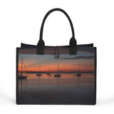 Custom Beach Life Vistas Big Red Sunrise Premium All - Over Print Canvas Tote Bag - POPvault