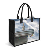 Custom Beach Life Beach Vistas Bird On Guard Premium All-Over Print Canvas Tote Bag - POPvault - Bags - Beach - beach bag
