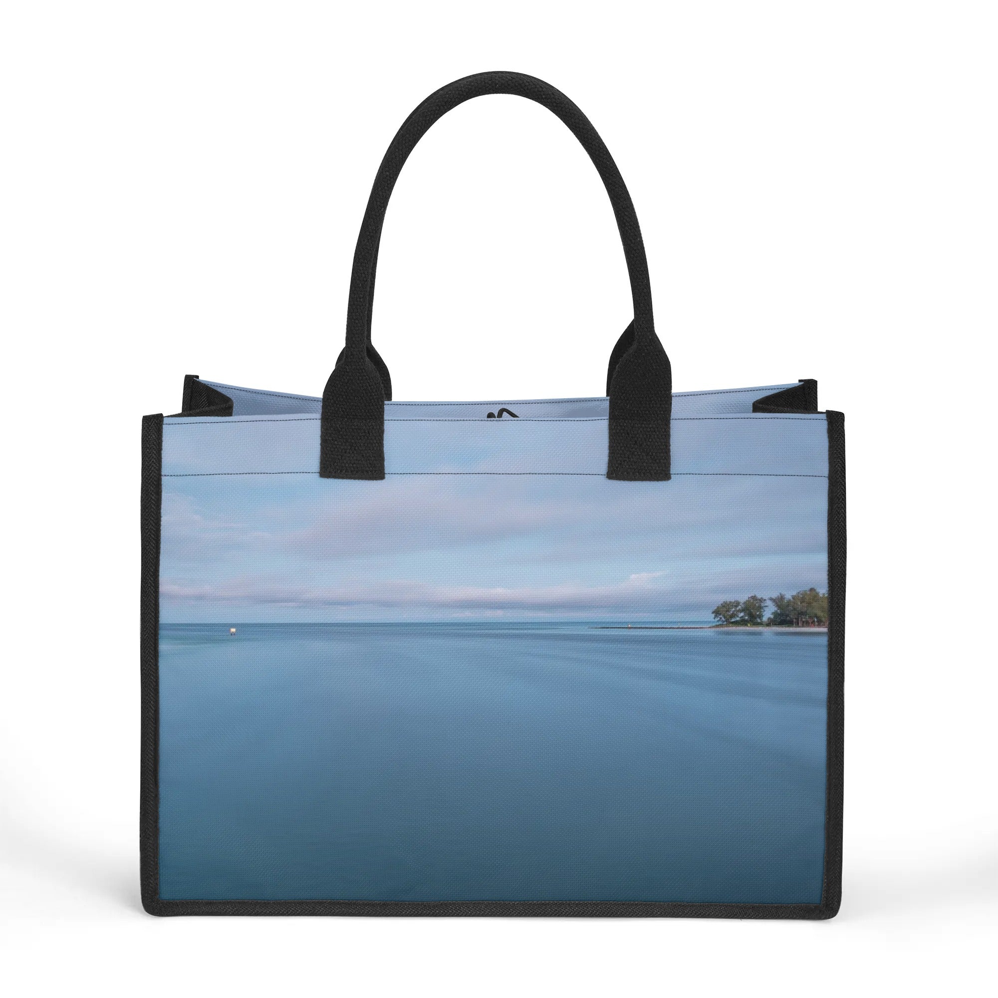 Custom Beach Life Vistas Blue Horizon Premium All - Over Print Canvas Tote Bag - POPvault