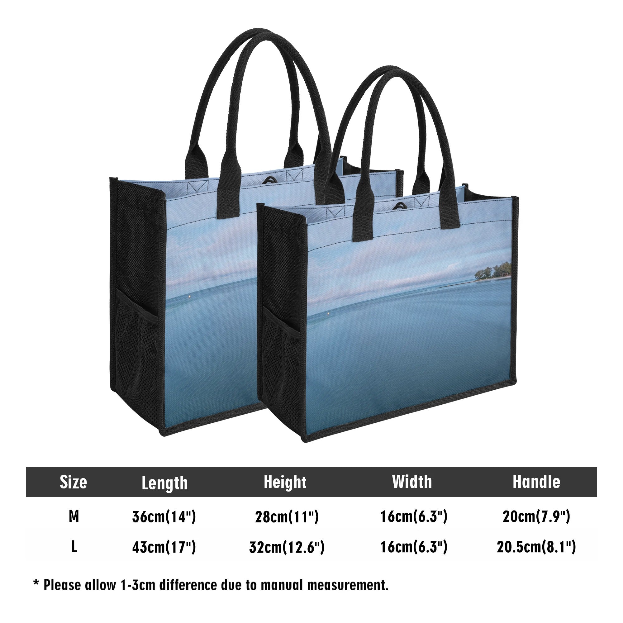 Custom Beach Life Vistas Blue Horizon Premium All - Over Print Canvas Tote Bag - POPvault