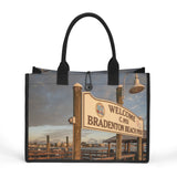 Custom Beach Life Vistas Bradenton Beach Premium All - Over Print Canvas Tote Bag - POPvault