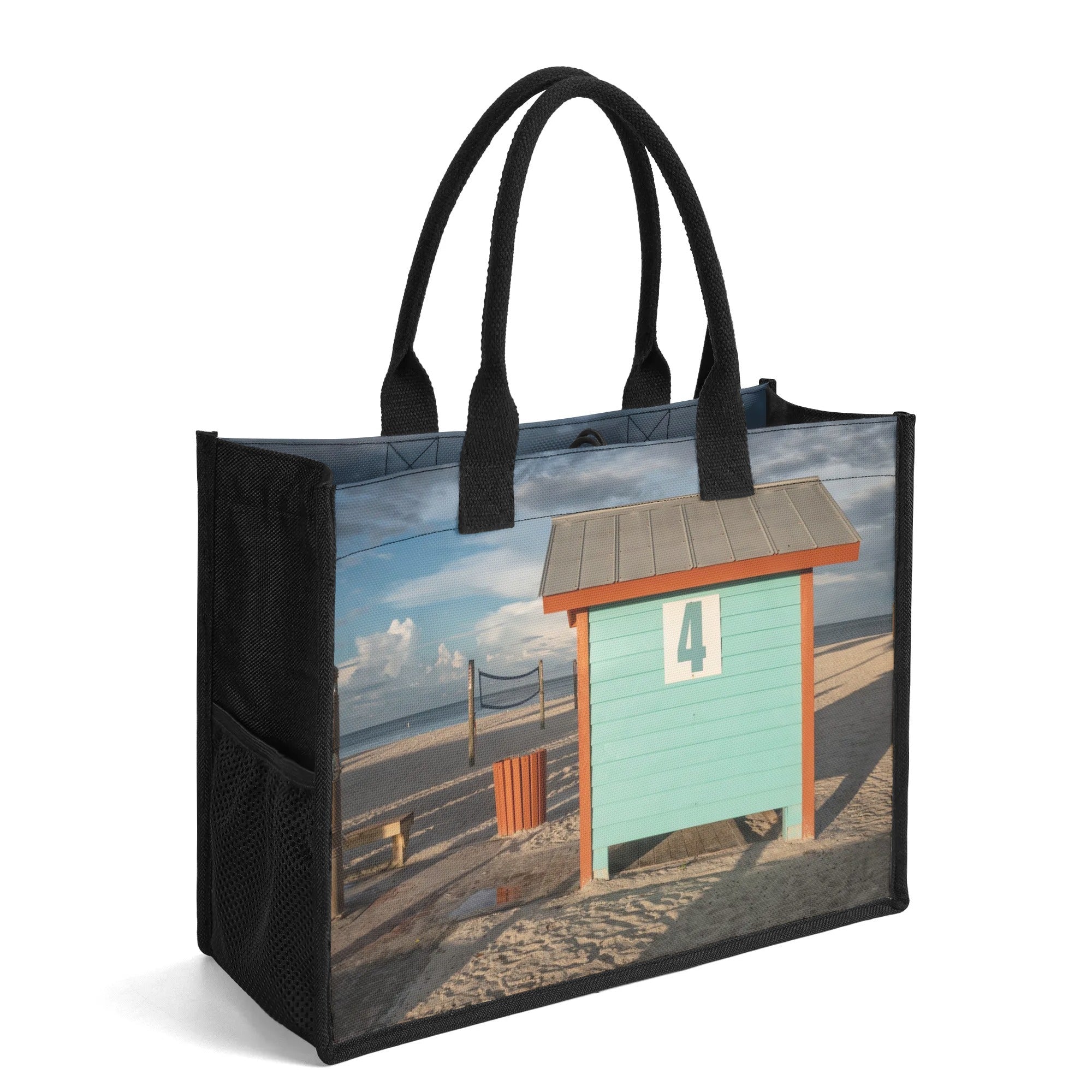 Custom Beach Life Vistas Changing Station Premium All - Over Print Canvas Tote Bag - POPvault