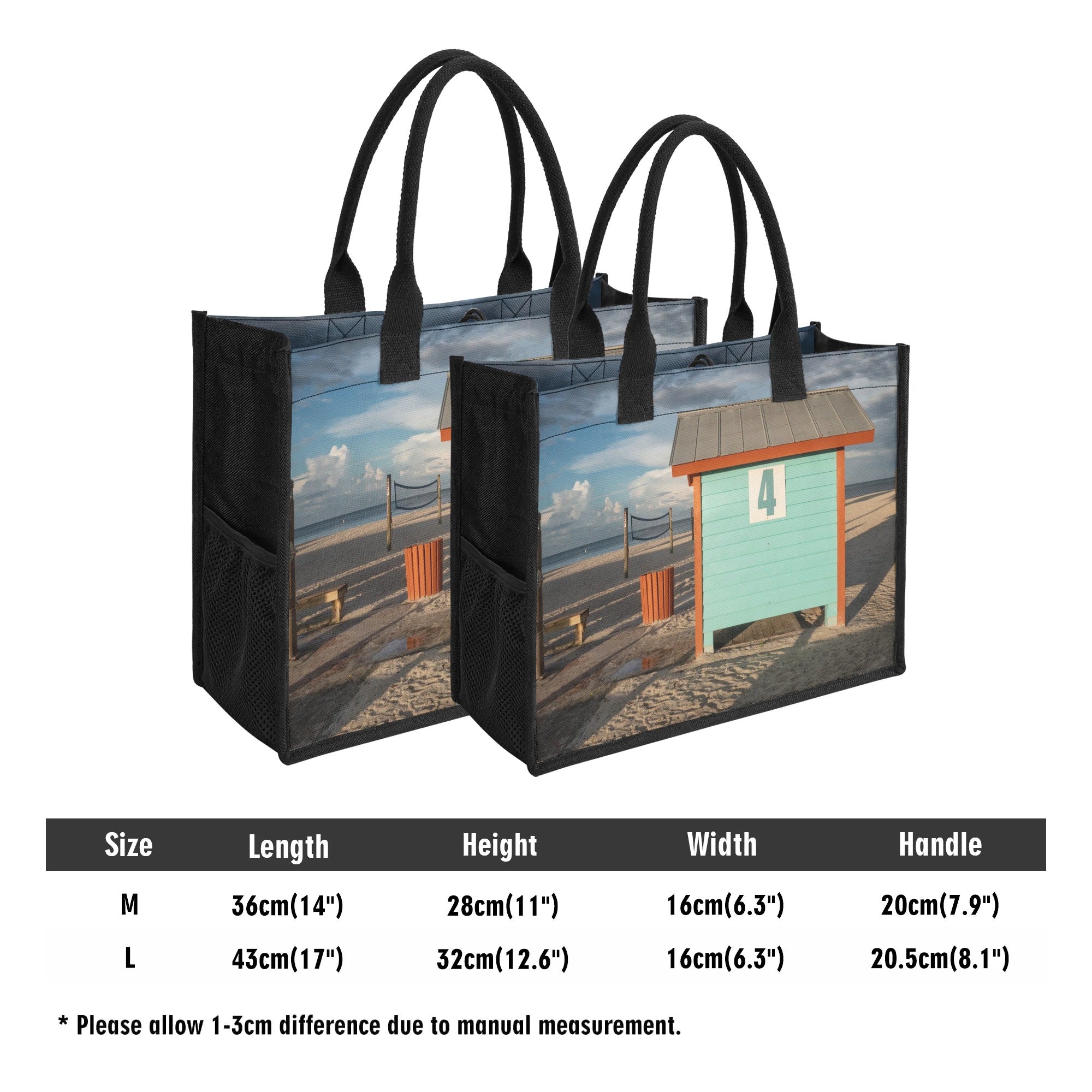 Custom Beach Life Vistas Changing Station Premium All - Over Print Canvas Tote Bag - POPvault