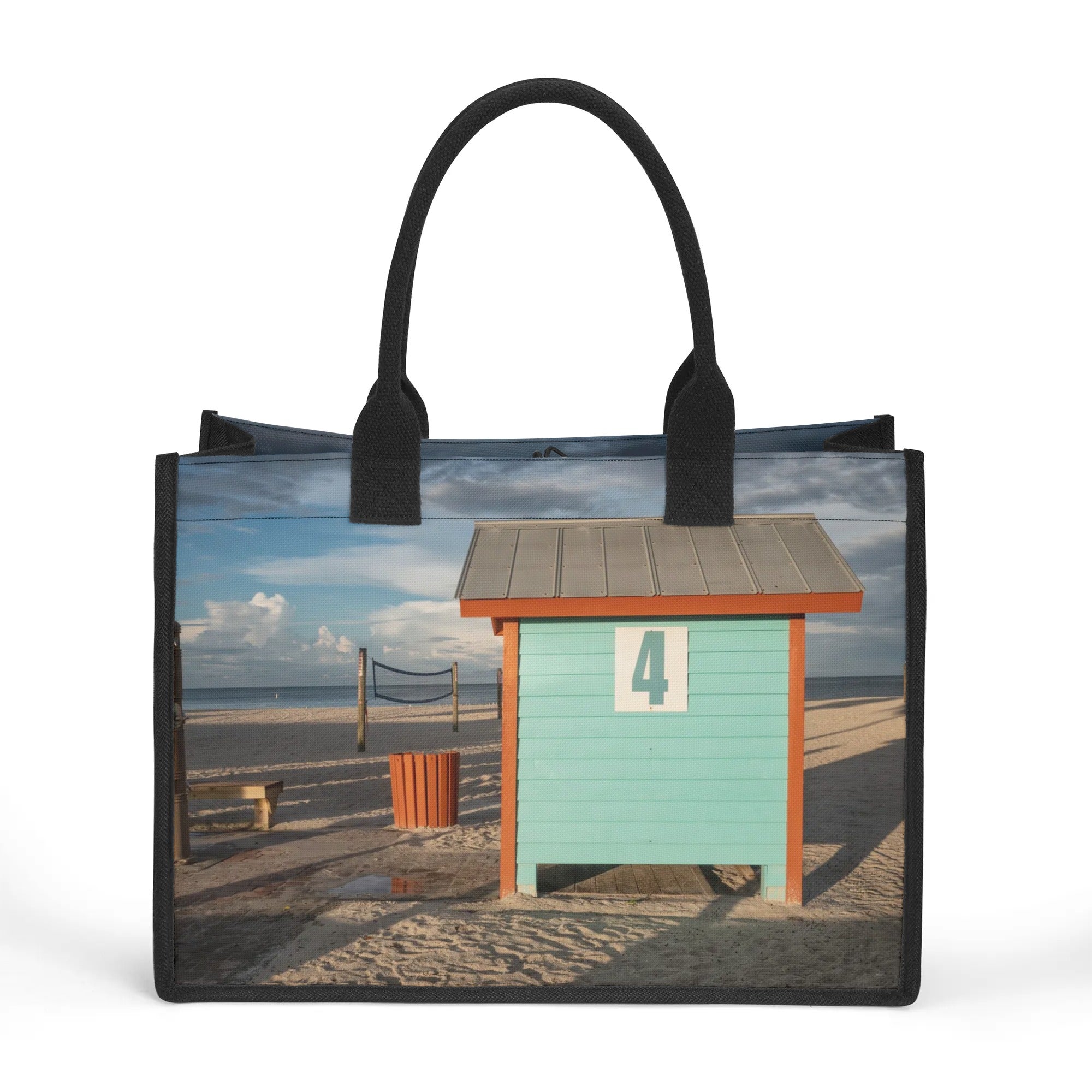 Custom Beach Life Vistas Changing Station Premium All - Over Print Canvas Tote Bag - POPvault