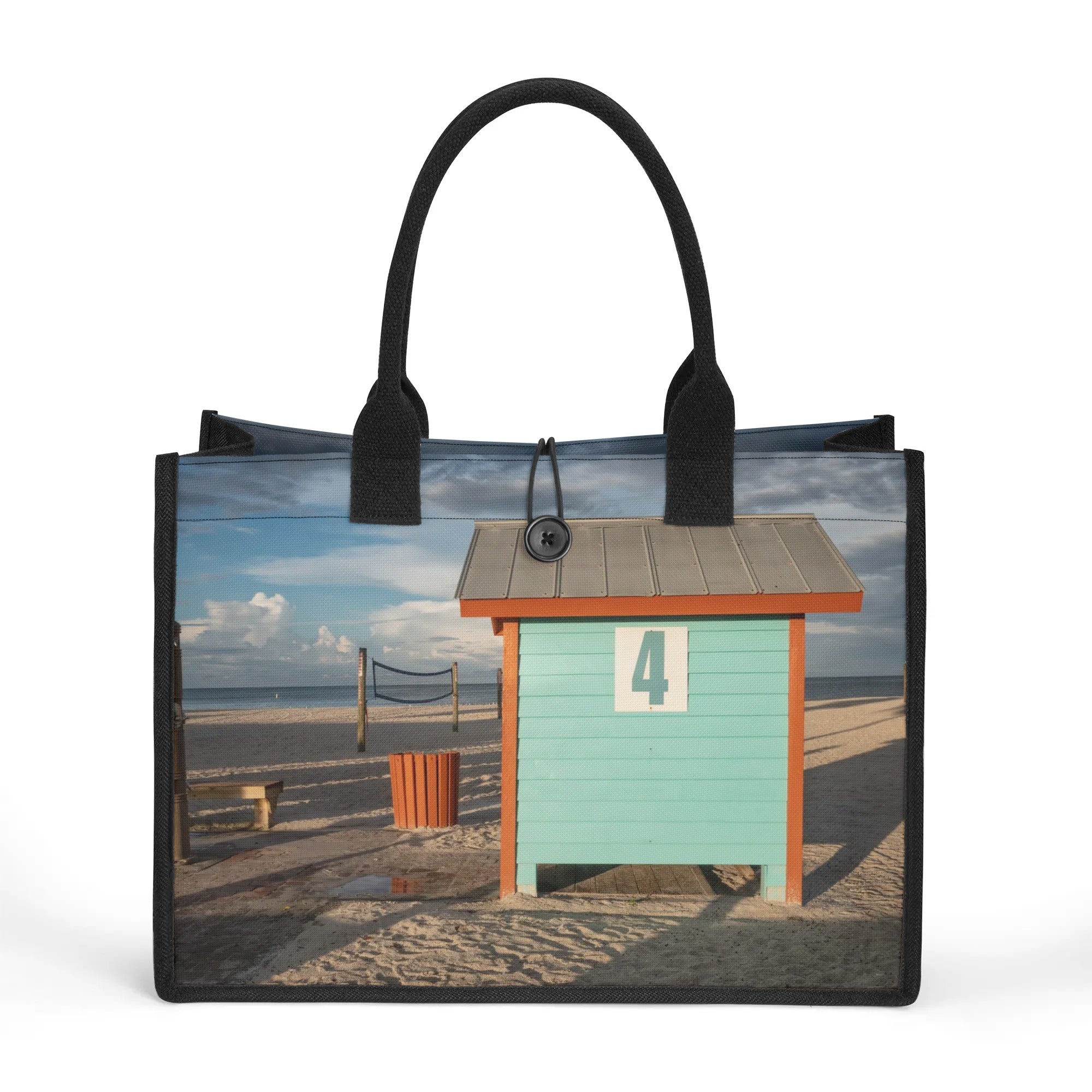 Custom Beach Life Vistas Changing Station Premium All - Over Print Canvas Tote Bag - POPvault