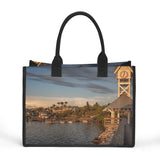 Custom Beach Life Beach Vistas Clock Tower Premium All-Over Print Canvas Tote Bag - POPvault - Bags - Beach - beach bag
